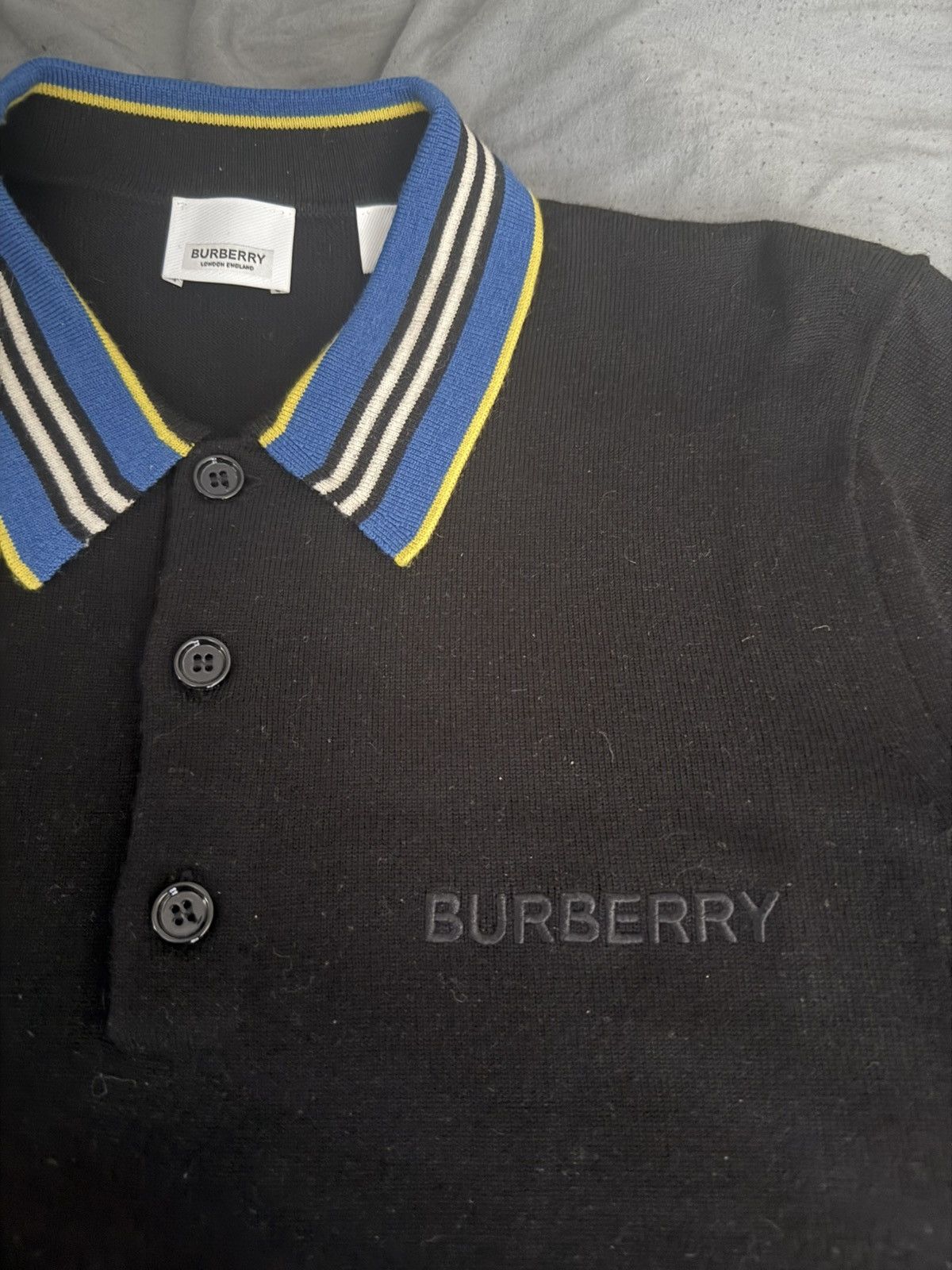 Burberry Merino Wool Stripe Accent Polo Size US M / EU 48-50 / 2 - 2 Thumbnail