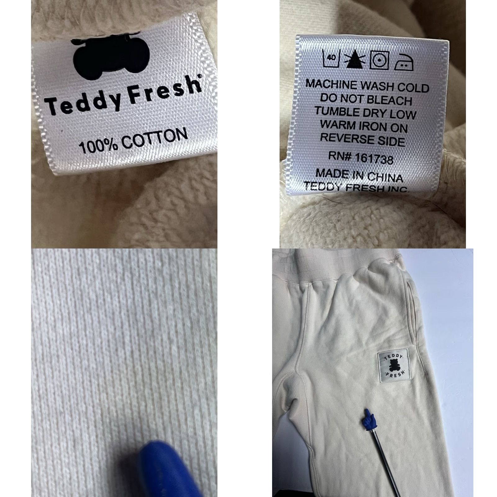 Teddy Fresh Teddy Fresh Sweatpants Women's M Beige 100% Cotton Tapered Leg Drawstring Activewear Casual Comfortable Elastic Waist Regular Fit Modern Classic Style Size 32" / US 10 / IT 46 - 8 Thumbnail