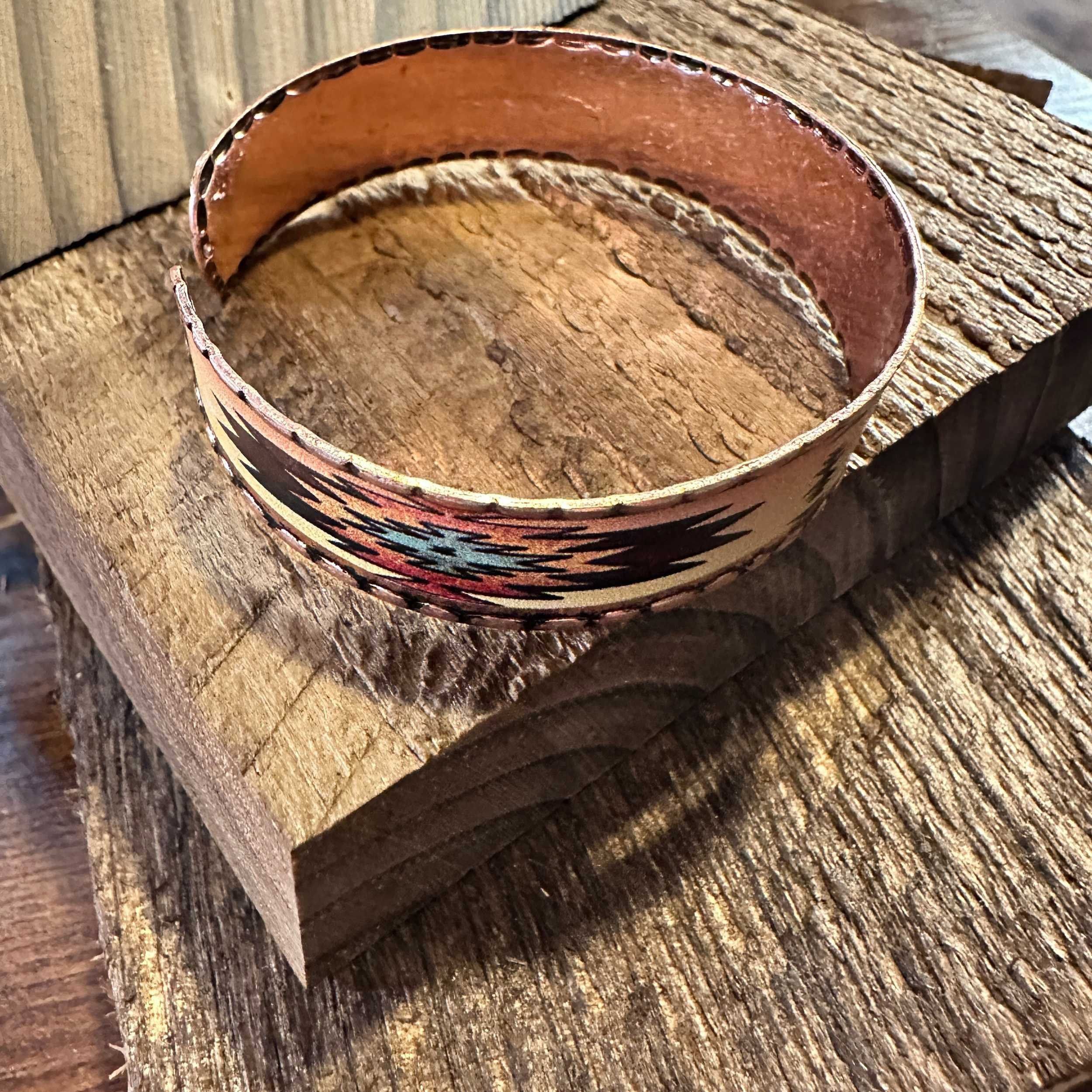 Other Handmade Boho Native American Aztek Copper Narrow Cuff Brace Size ONE SIZE - 9 Thumbnail