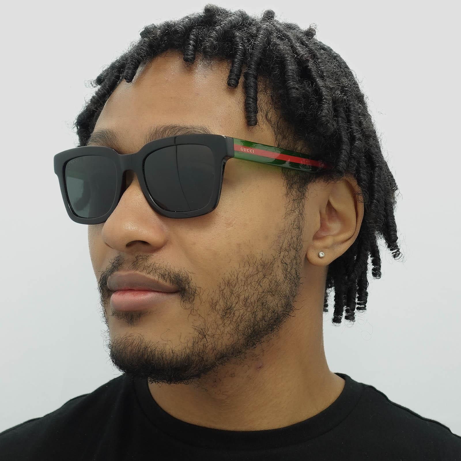 Gucci Gucci Men Sunglasses Black Green Square GG0001SN 002 NEW Size ONE SIZE - 9 Thumbnail