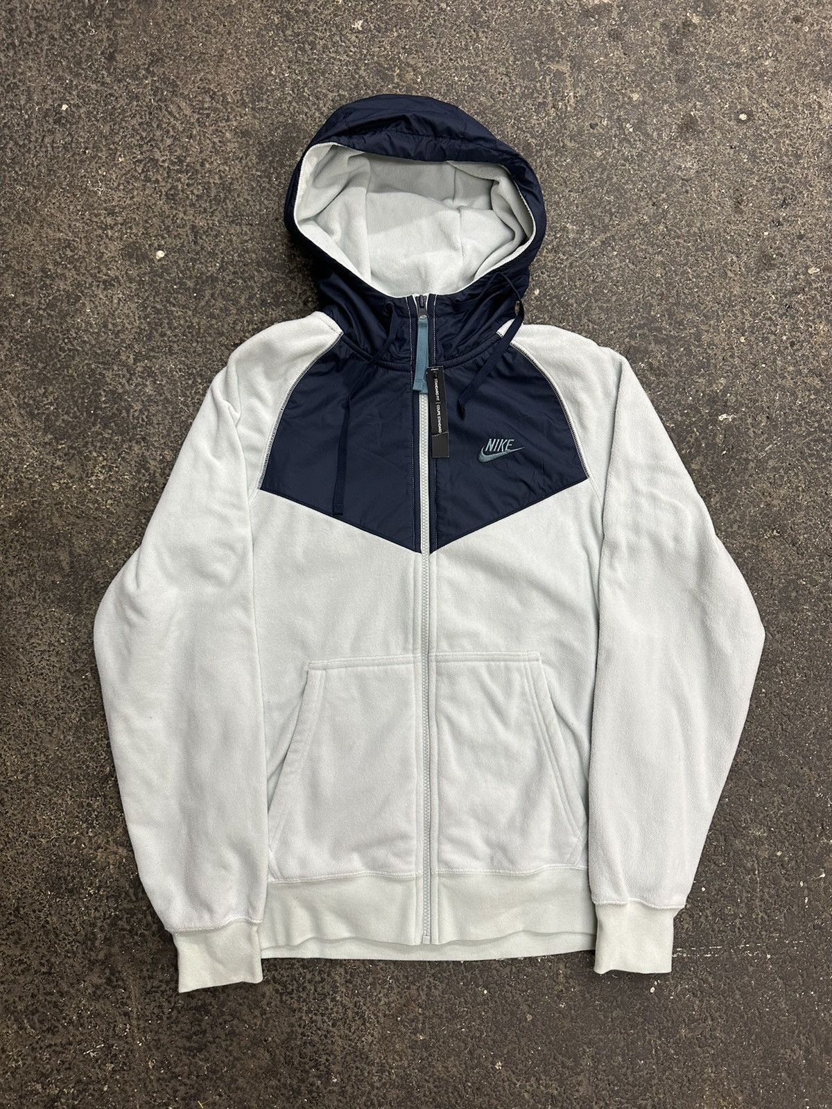 Nike × Vintage Nike blue fleece zip up hooded sweatshirt Size US S / EU 44-46 / 1 - 1 Thumbnail
