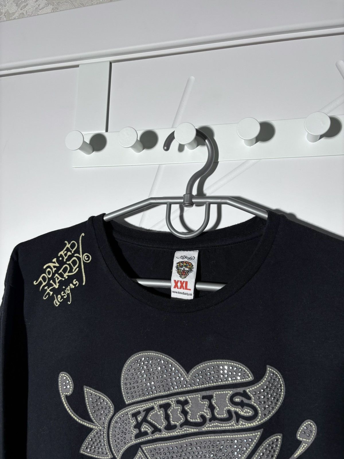 Ed Hardy Y2K Ed Hardy Long Sleeve Tshirt Love Kills Tattoo Skull Logo Size US L / EU 52-54 / 3 - 2 Thumbnail