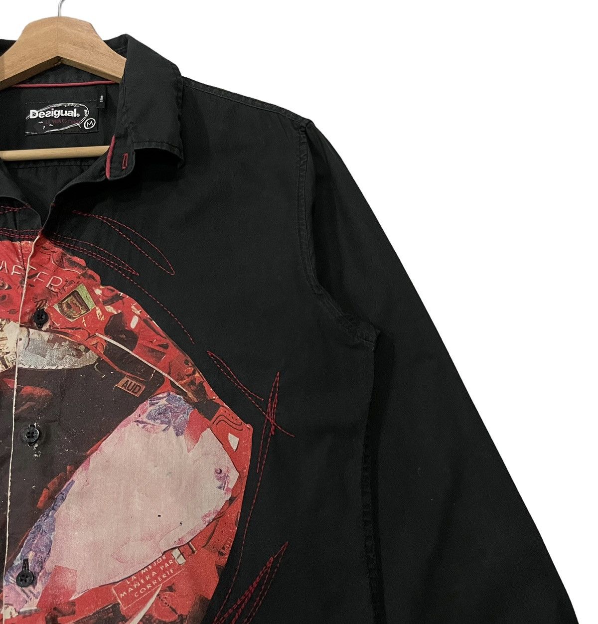 Le Grande Bleu (L.G.B.) Vintage Desigual “La Vida Es Chula” Slimfit Long Sleve Shirt Size US M / EU 48-50 / 2 - 2 Thumbnail