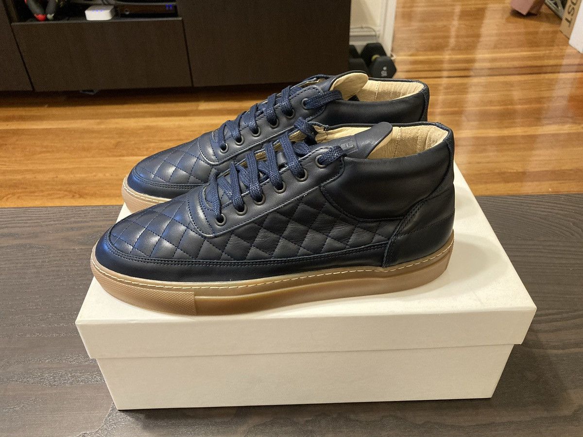 Filling Pieces Filling Pieces x Ronnie Fieg Kith Mid top quilted Navy Blue Size US 7.5 / EU 40-41 - 3 Thumbnail