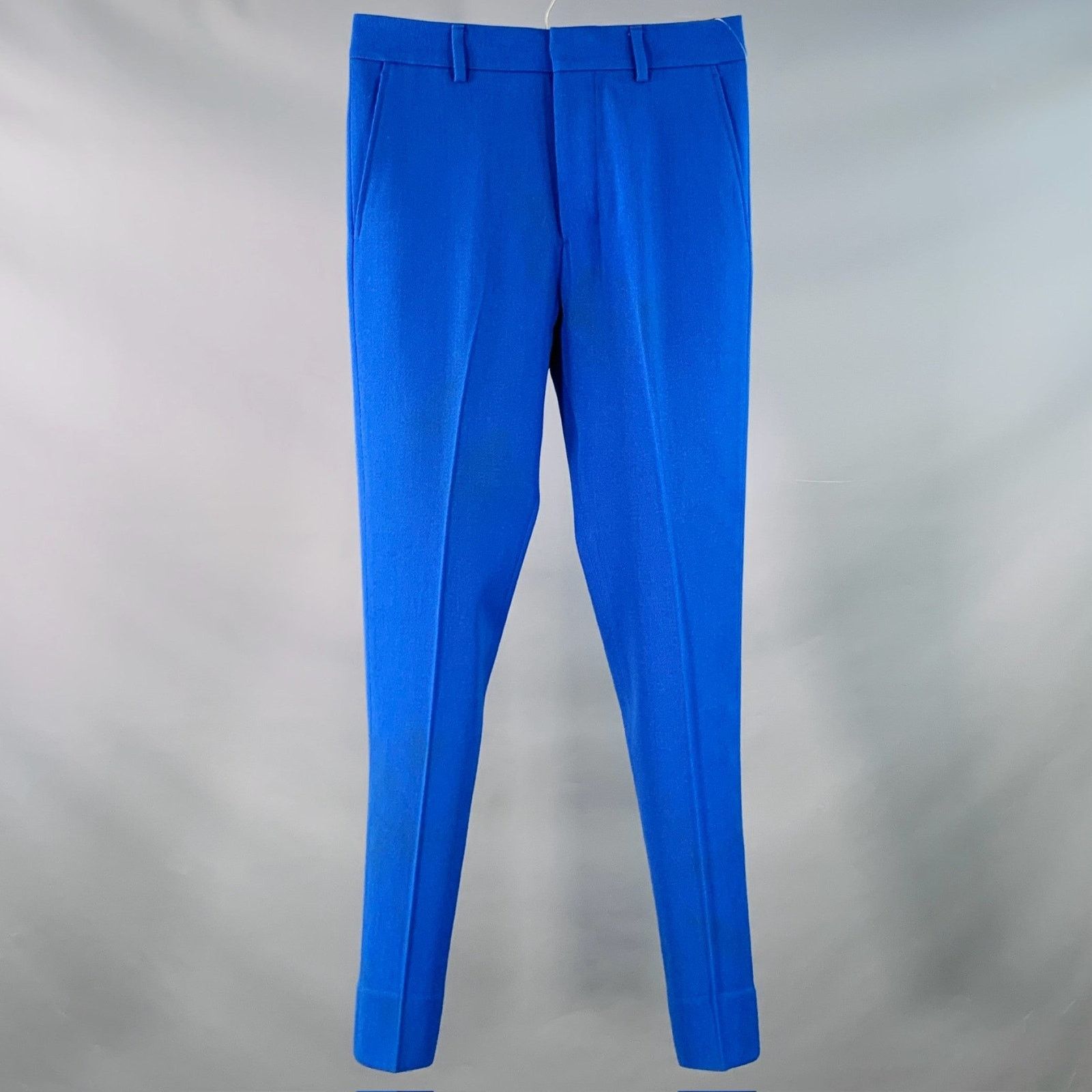 AMI AMI by ALEXANDRE MATTIUSSI Blue Wool Button Fly Dress Pants Size US 28 / EU 44 - 1 Thumbnail