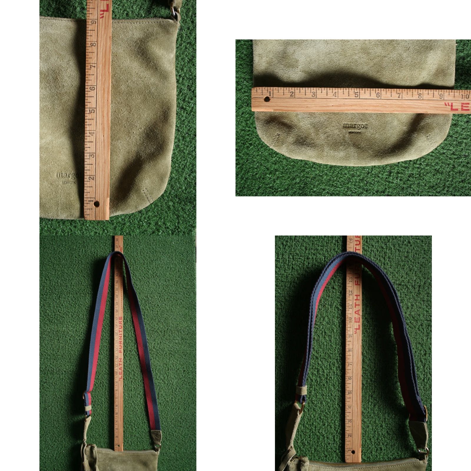 Olive MARGOT Remy Olive Green Suede Adjustable Crossbody Shoulder Hobo Bag Purse Purse Size ONE SIZE - 9 Thumbnail