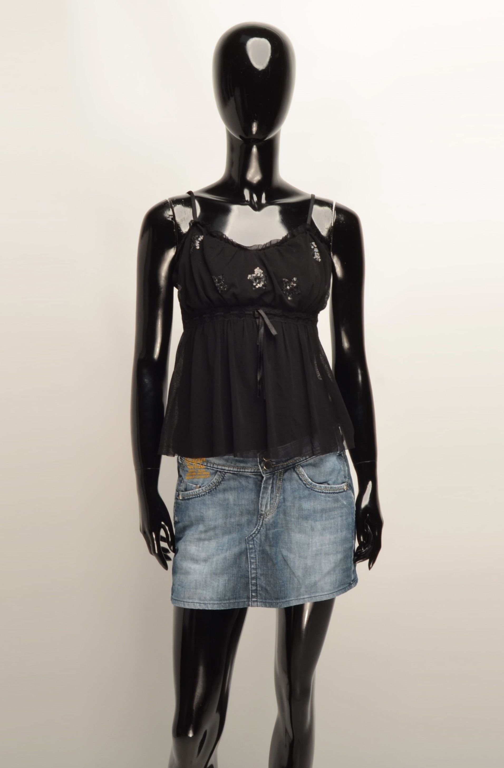 Vintage Vintage Clockhouse Y2K Mesh Coquette Goth Top Size S / US 4 / IT 40 - 1 Thumbnail