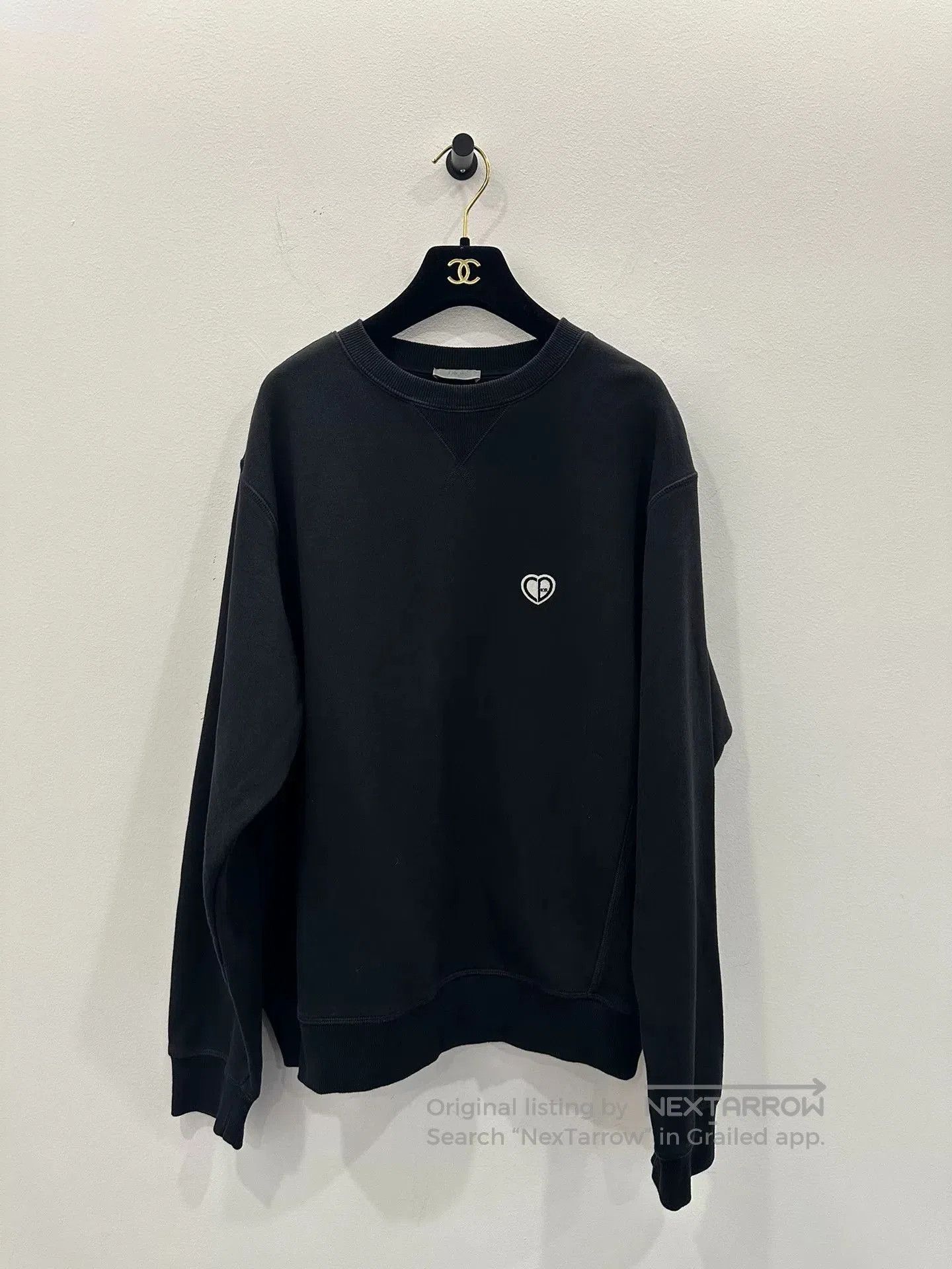 Dior Dior Chest Heart Embroidery Black Men's Sweatshirt. Size US M / EU 48-50 / 2 - 1 Thumbnail