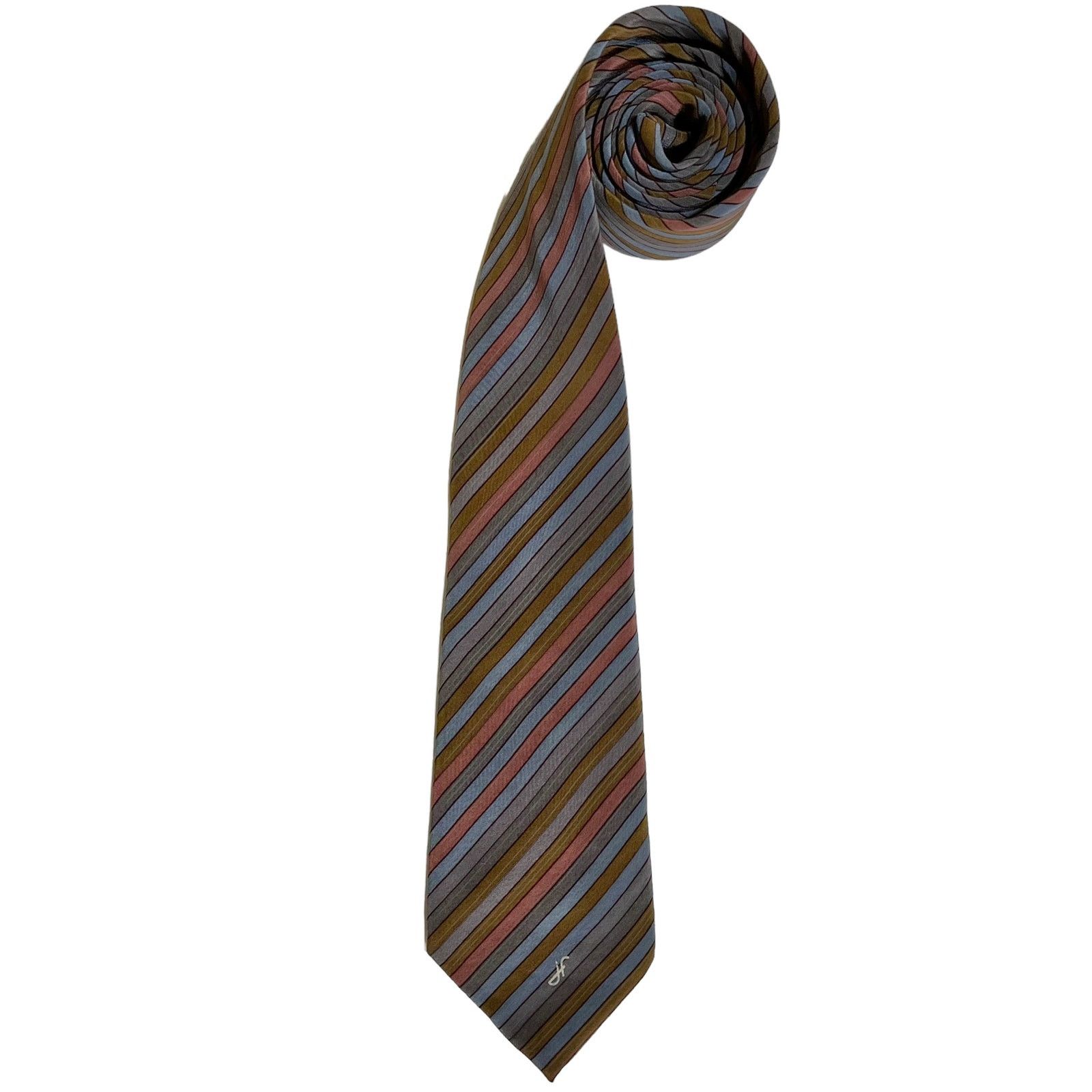 Vintage Jacques Fath Paris Vintage Striped Silk Tie Size ONE SIZE - 8 Thumbnail