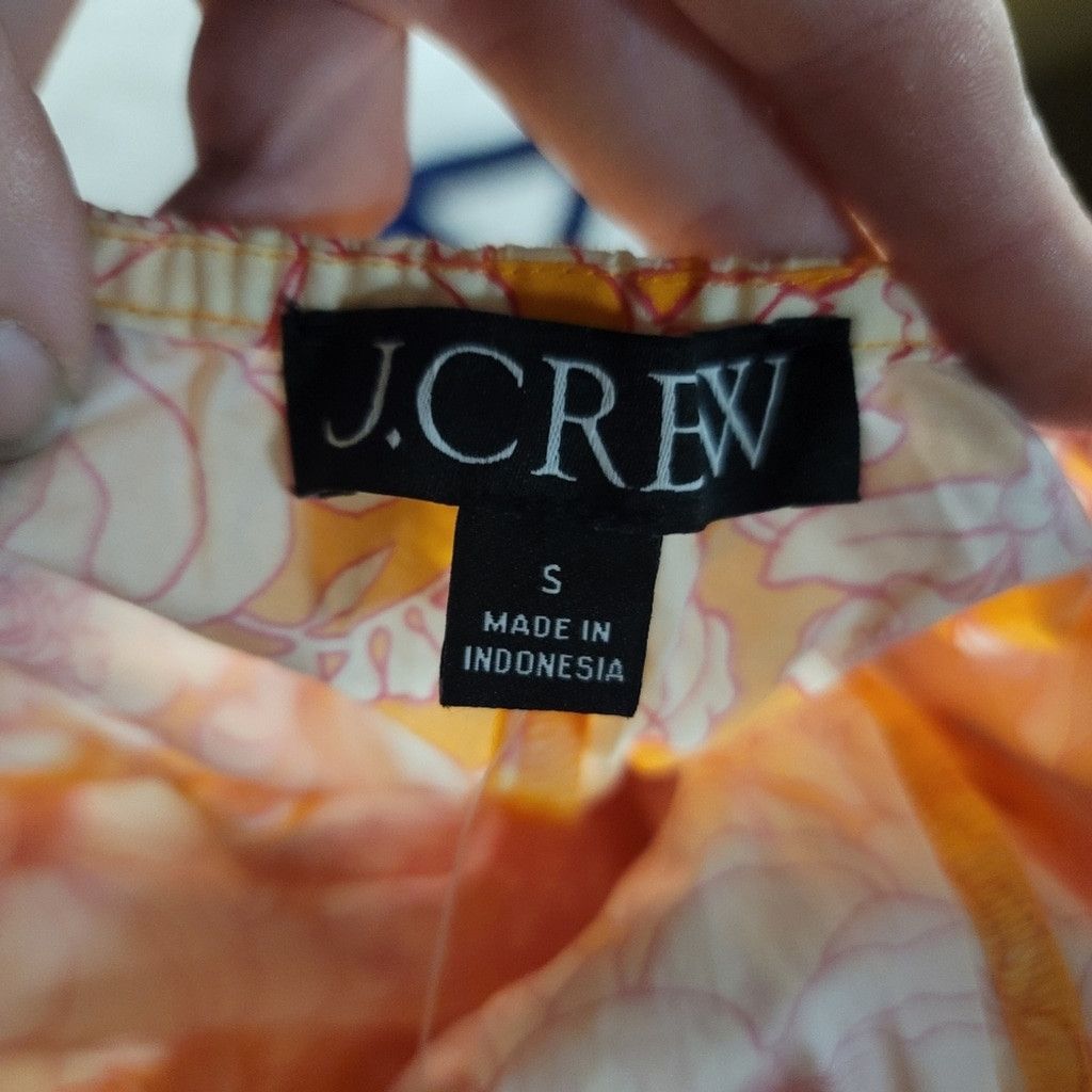 J.Crew Tie-Front Cotton Poplin Midi Dress in Orange Floral Size S / US 4 / IT 40 - 7 Thumbnail