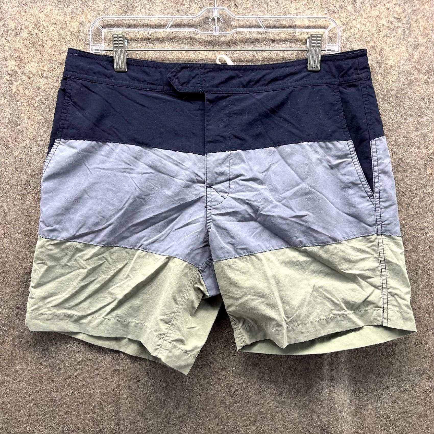 J.Crew VINTAGE J.CREW Shorts Bottom Men 32 Adult Blue Green Nylon Lined Swim Trunk Summer Navy Blue Mens Size US 32 / EU 48 - 2 Thumbnail