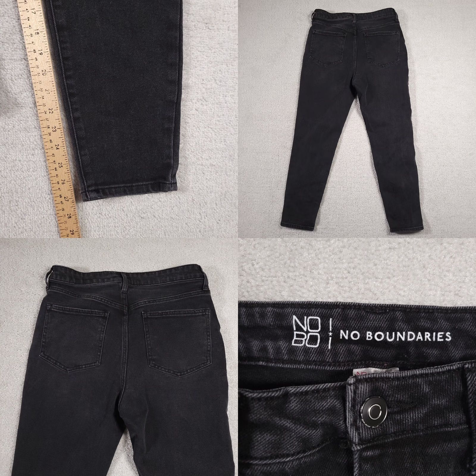 Vintage Another title: No Boundaries Distressed Ankle Jeans Womens 11 Black Star High Rise Size 32" / US 10 / IT 46 - 8 Thumbnail