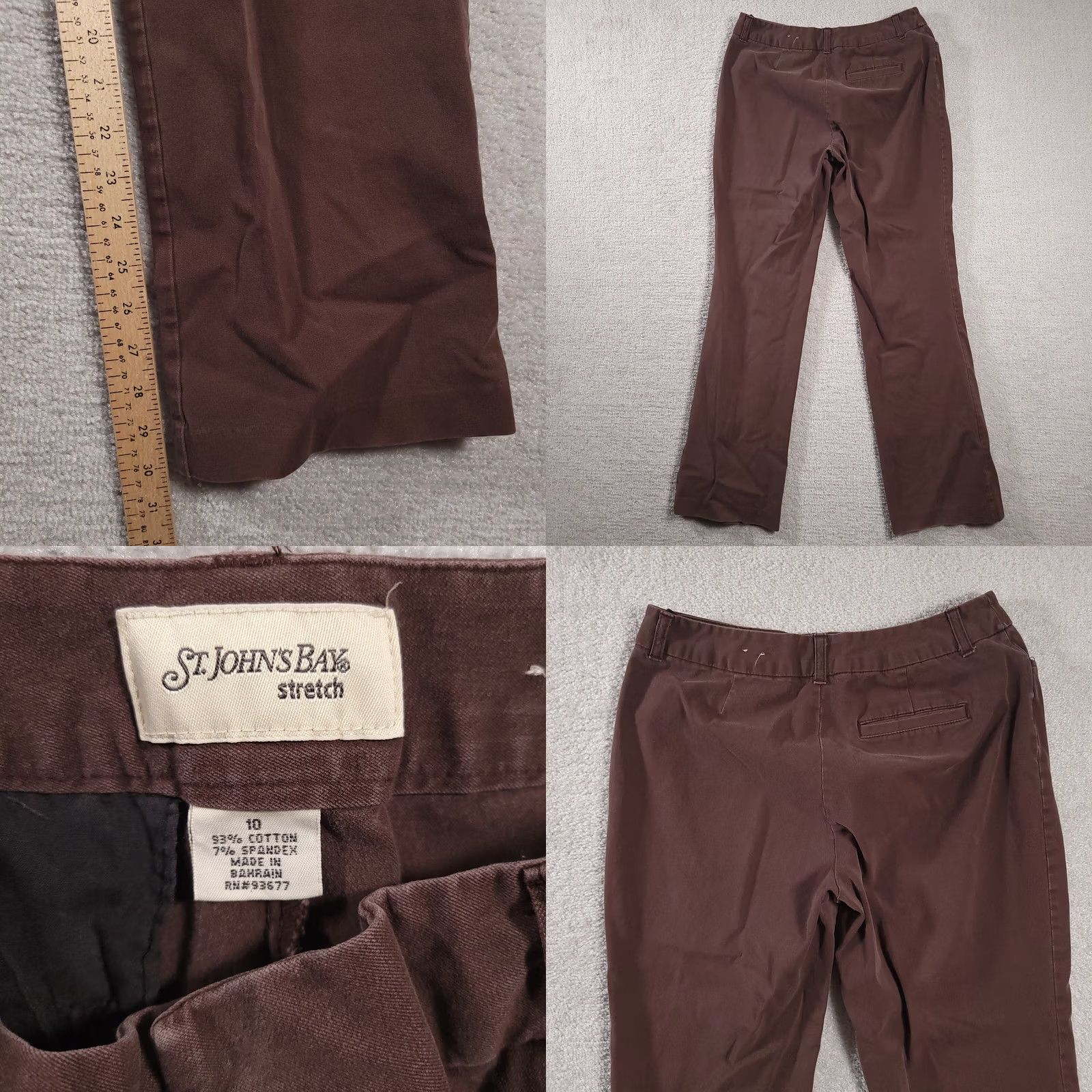 Vintage VINTAGE St. John's Bay Dress Pants Women's 10 Brown Mid Rise Stretch Bootcut Pants Womens 90s Casual Size 32" / US 10 / IT 46 - 8 Thumbnail