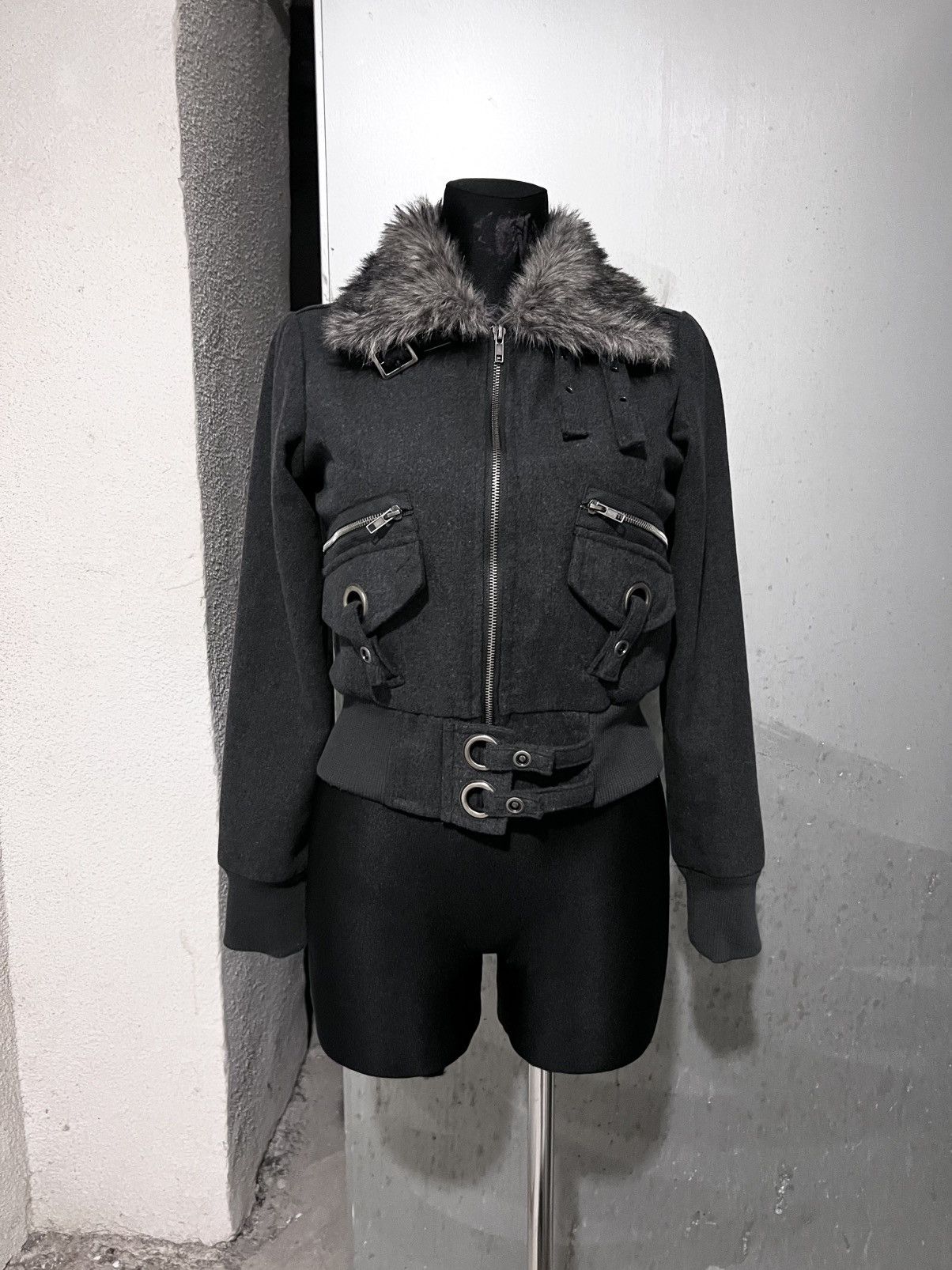 If Six Was Nine Japanese Style Faux Fur High Collar Detailed Jacket Size S / US 4 / IT 40 - 6 Thumbnail