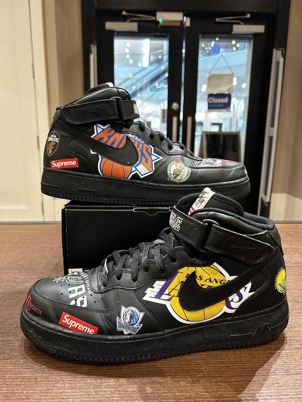 Nike × Supreme Nike Air Force 1 Mid Supreme NBA Black | Grailed