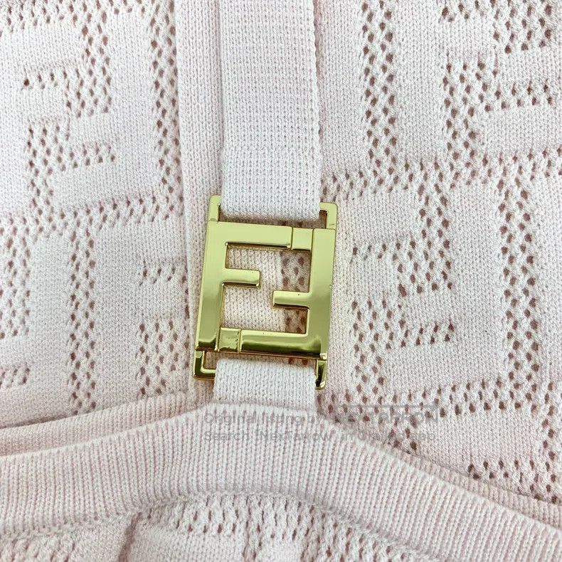 Fendi Fendi Pink Logo Letter Full Print Camisole Knit Dress Size XS / US 0-2 / IT 36-38 - 6 Thumbnail