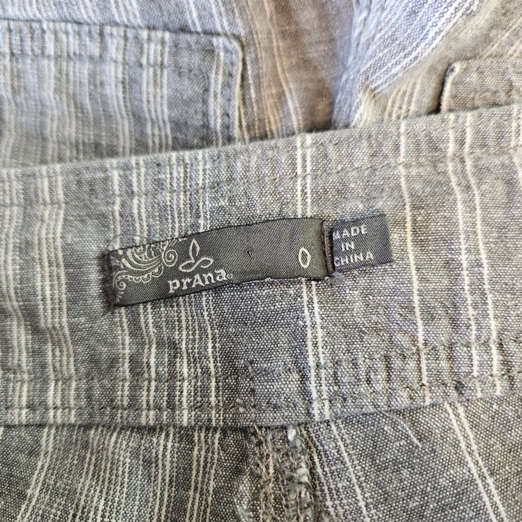 Prana prAna Womens Steph Jogger Pants Sz 0 Gray Stripe Low Rise Cotton Hemp Blend Pants Size 25" / US 0 / IT 36 - 7 Thumbnail