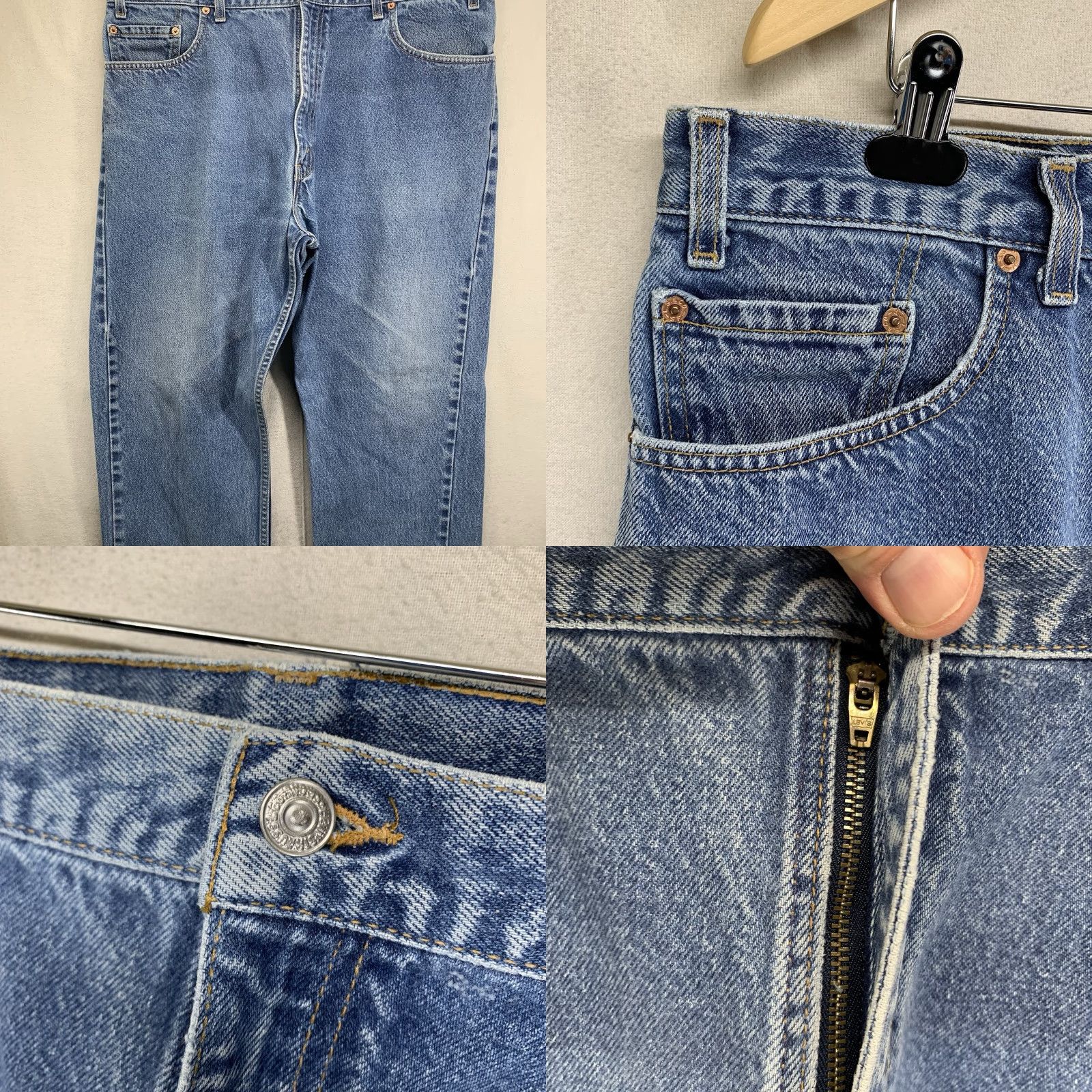 Levi's VINTAGE Levi's 505 Jeans Mens 42x30 Regular Fit Straight Leg Blue Denim Y2K Cowboy USA Made Size US 42 / EU 58 - 8 Thumbnail