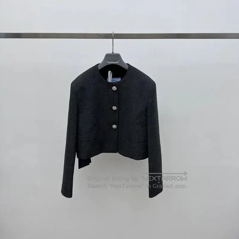 Prada Prada Gray Women's Cropped Jacket. Size M / US 6-8 / IT 42-44 - 1 Thumbnail
