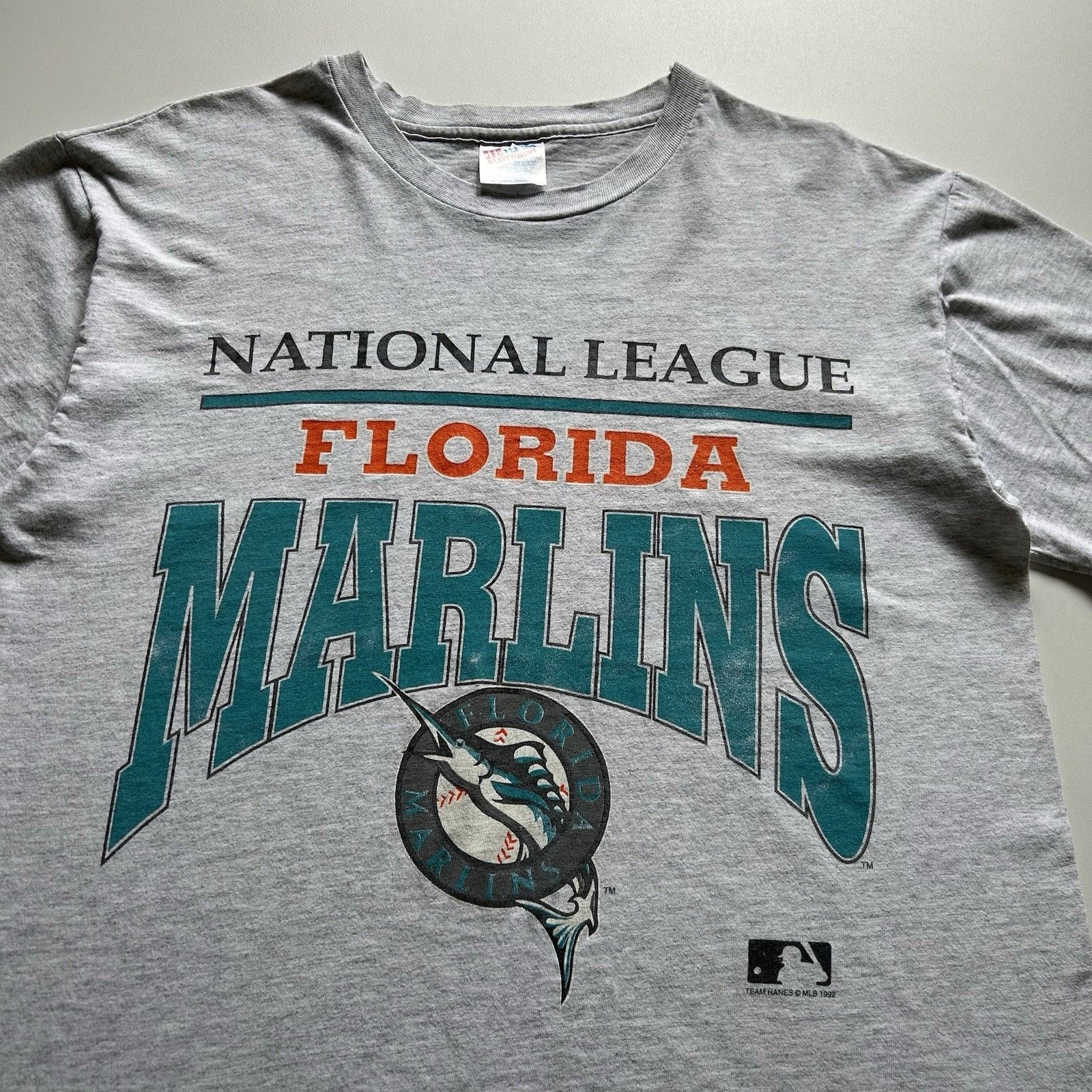 Hanes Vintage 90s Florida Marlins T-Shirt Medium MLB Made In USA Size US M / EU 48-50 / 2 - 2 Thumbnail