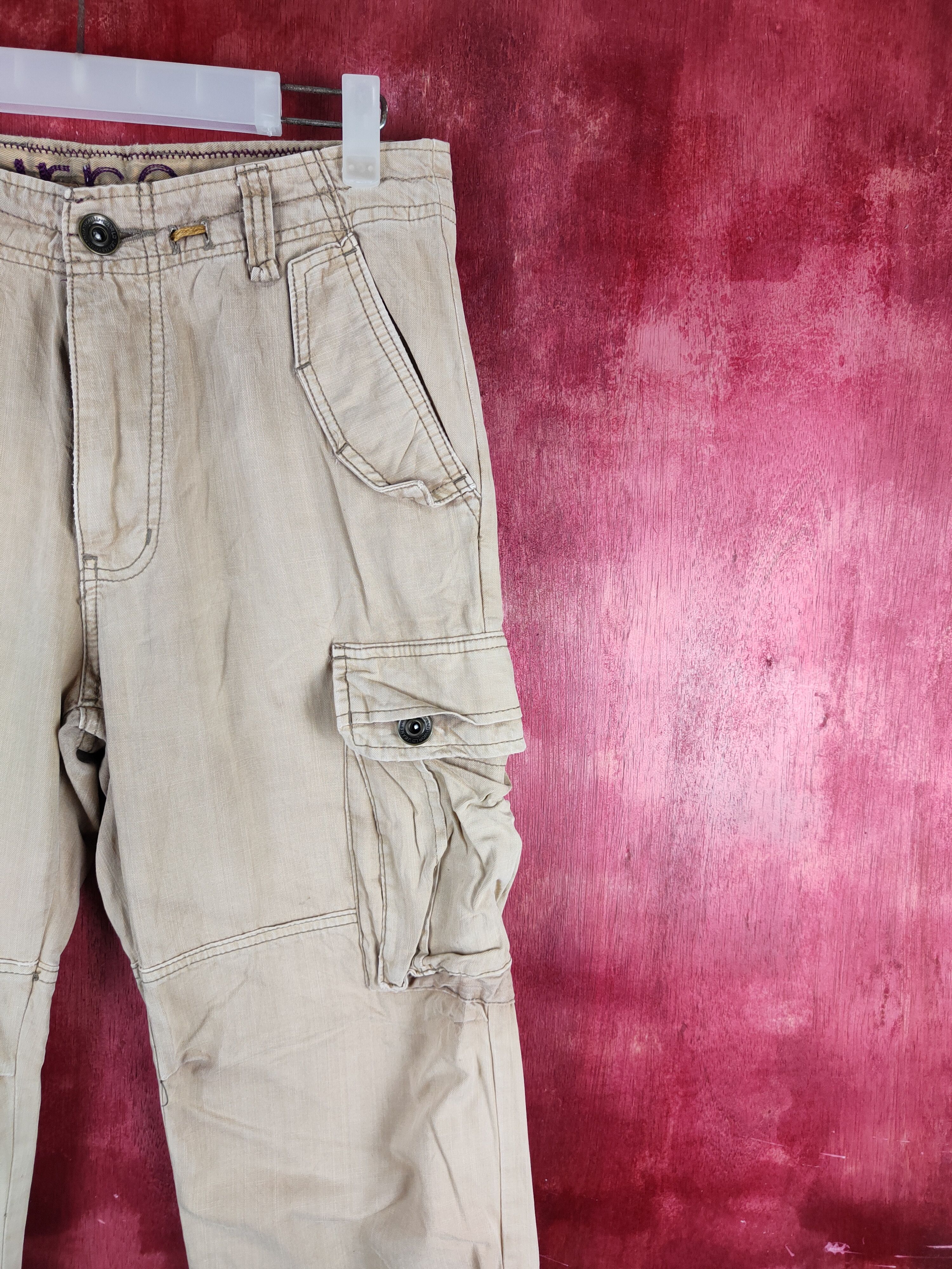 Japanese Brand Ikka Brown Multipocket Tactical Cargo Pants #S2227 Size US 31 - 5 Thumbnail