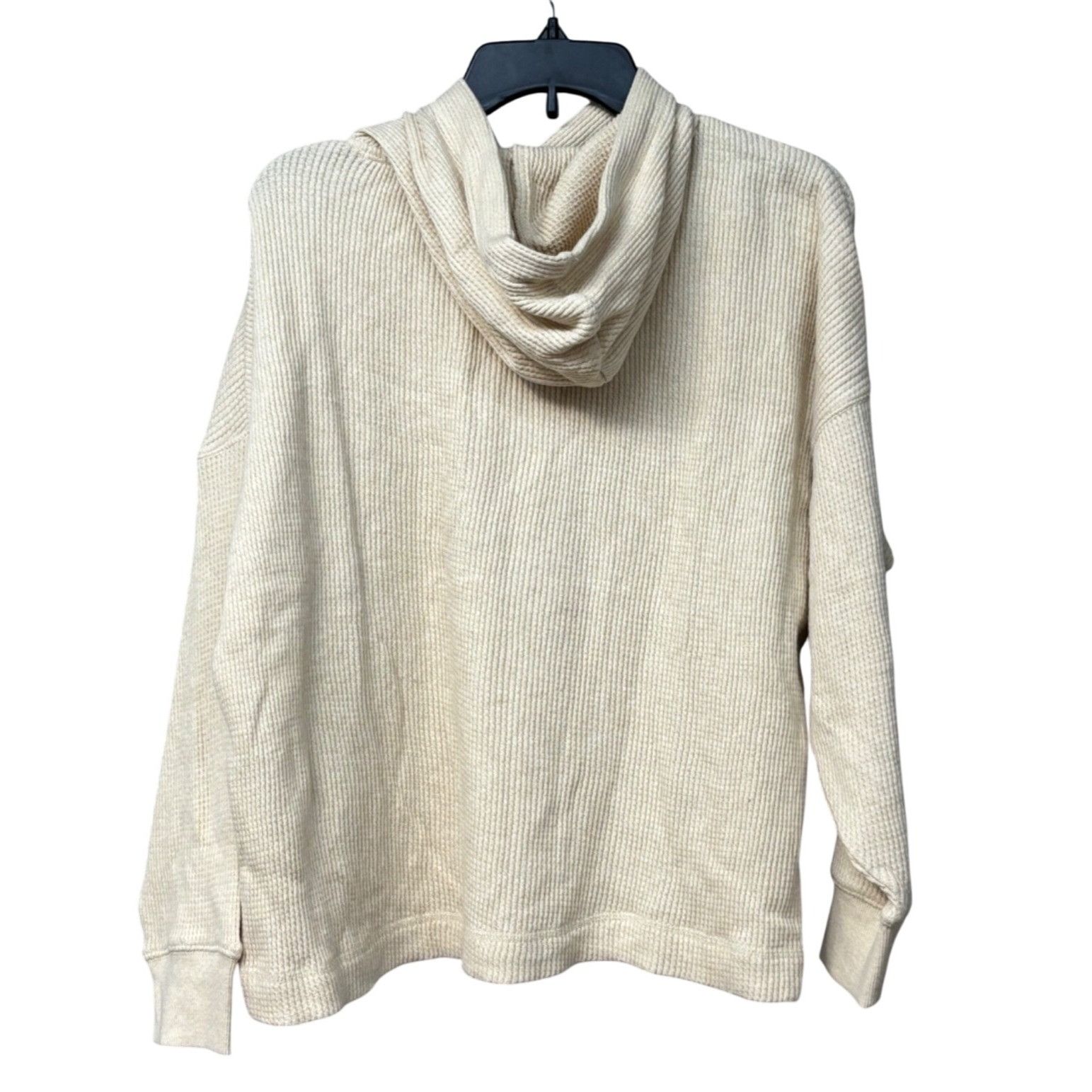Style & Co Style & Co Petite Cotton Waffle-Knit Hoodie, Oatmeal Heather Size ONE SIZE - 4 Thumbnail
