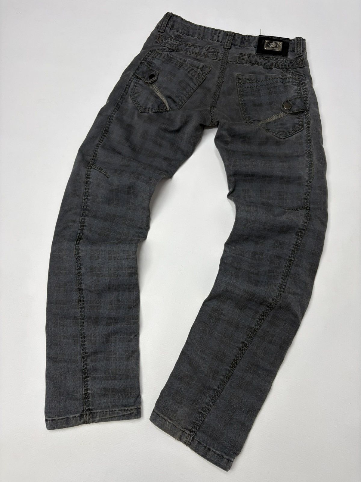 If Six Was Nine Vintage Diesel D&G Style Y2K Biker Panel Denim Jeans Grey Size US 32 / EU 48 - 11 Thumbnail