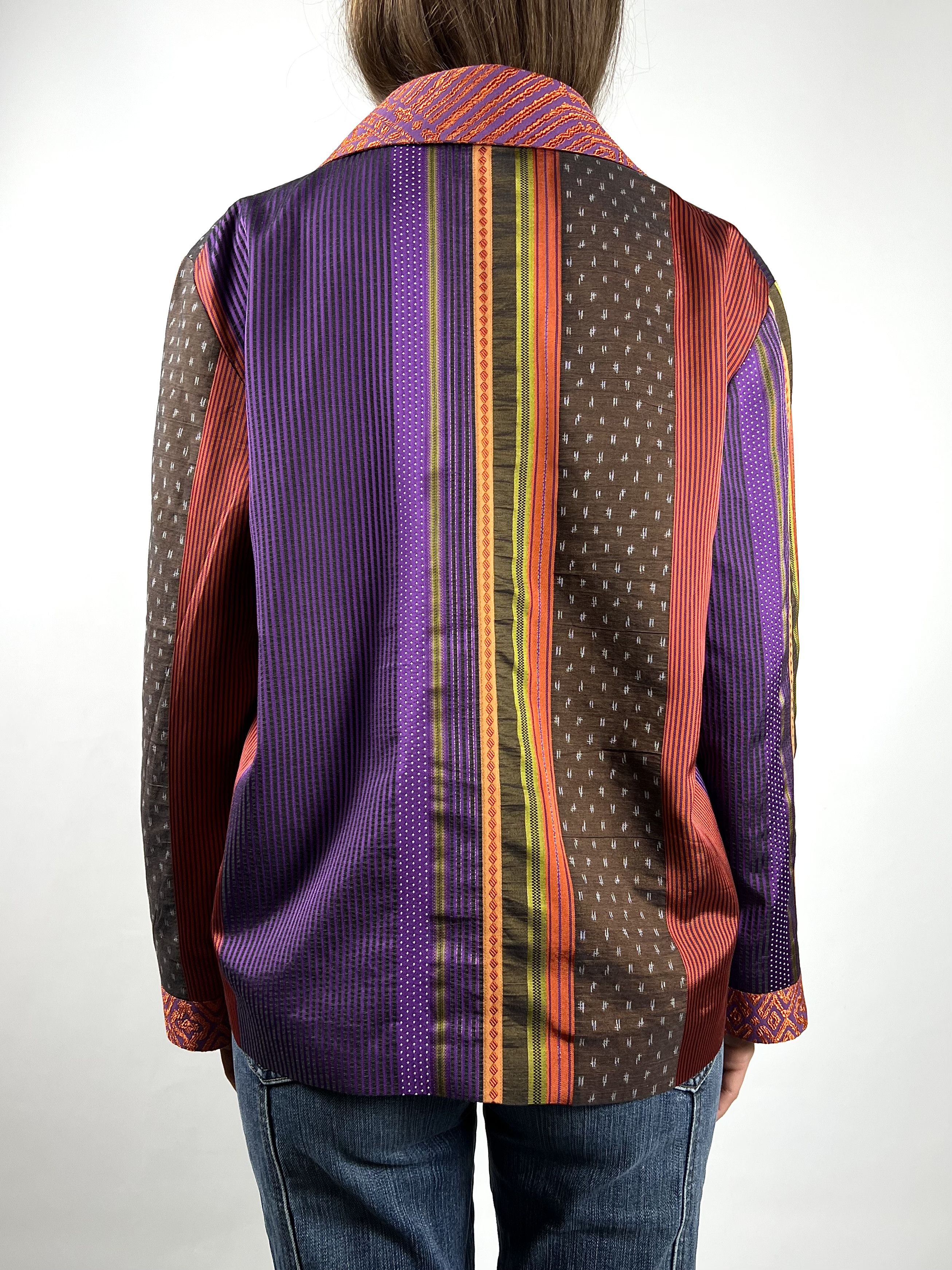 Etro Etro Striped Silk Multicolor Light Jacket Blazer Size M / US 6-8 / IT 42-44 - 7 Thumbnail