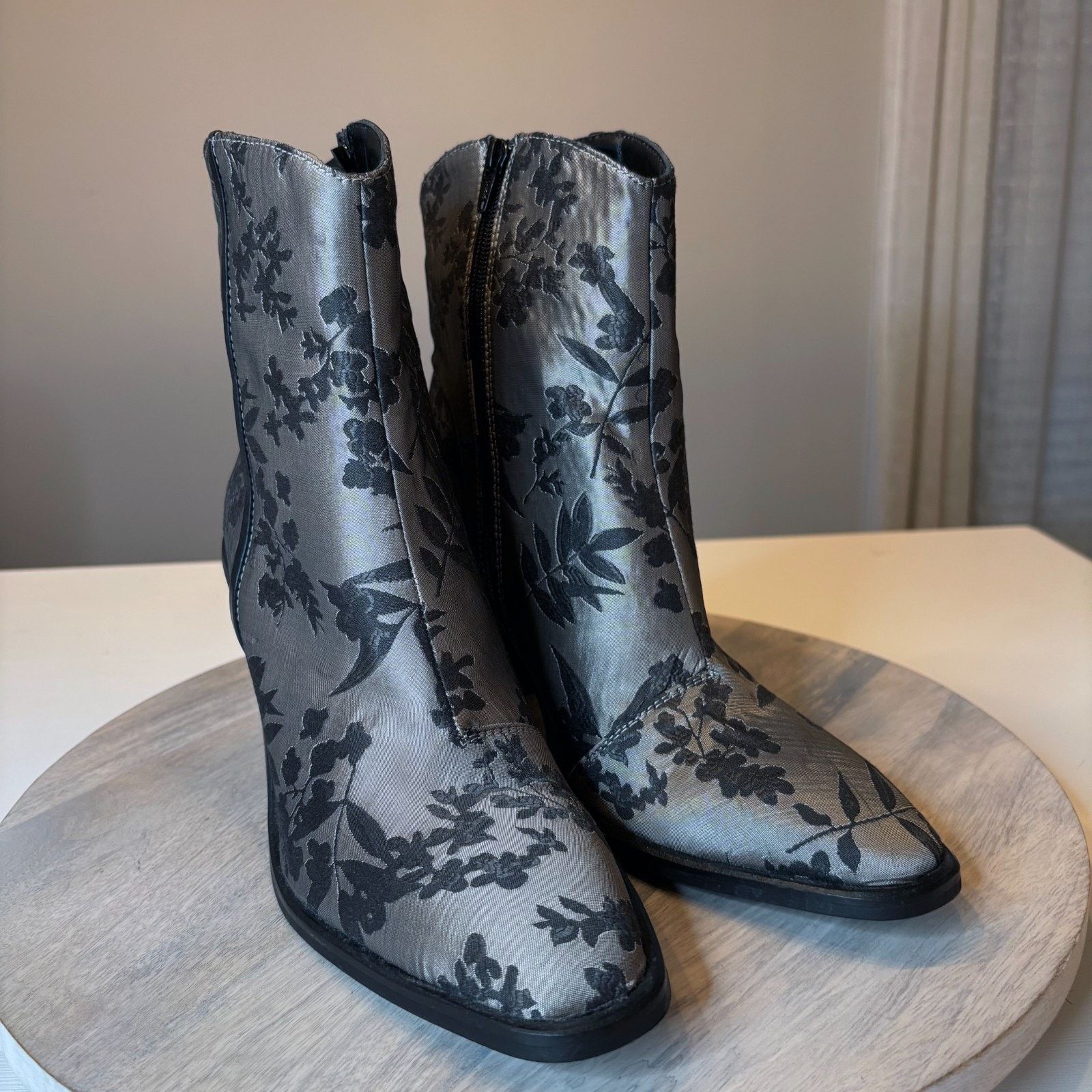 Free People Free People Barclay EU 41 Floral Jacquard Ankle Boots Sz 11 Size US 11 / IT 41 - 4 Thumbnail