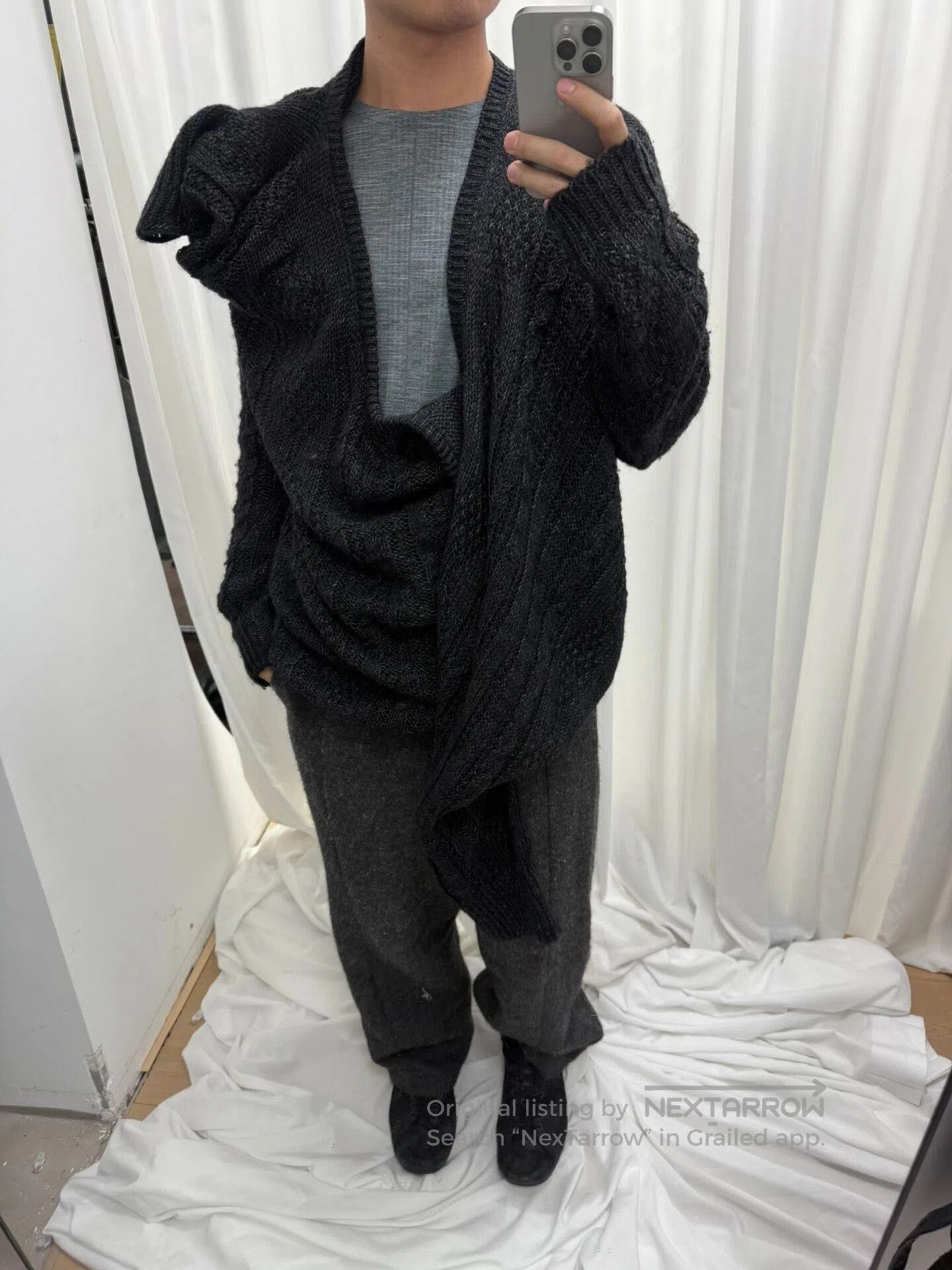 Yohji Yamamoto unique yohji yamamoto knitwear with high collar. Size US M / EU 48-50 / 2 - 4 Thumbnail