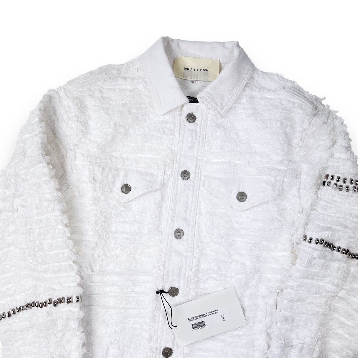 1017 ALYX 9SM × Alyx × Blackmeans 1017 ALYX 9SM x Blackmeans Studded White Denim Jacket Size US S / EU 44-46 / 1 - 1 Thumbnail