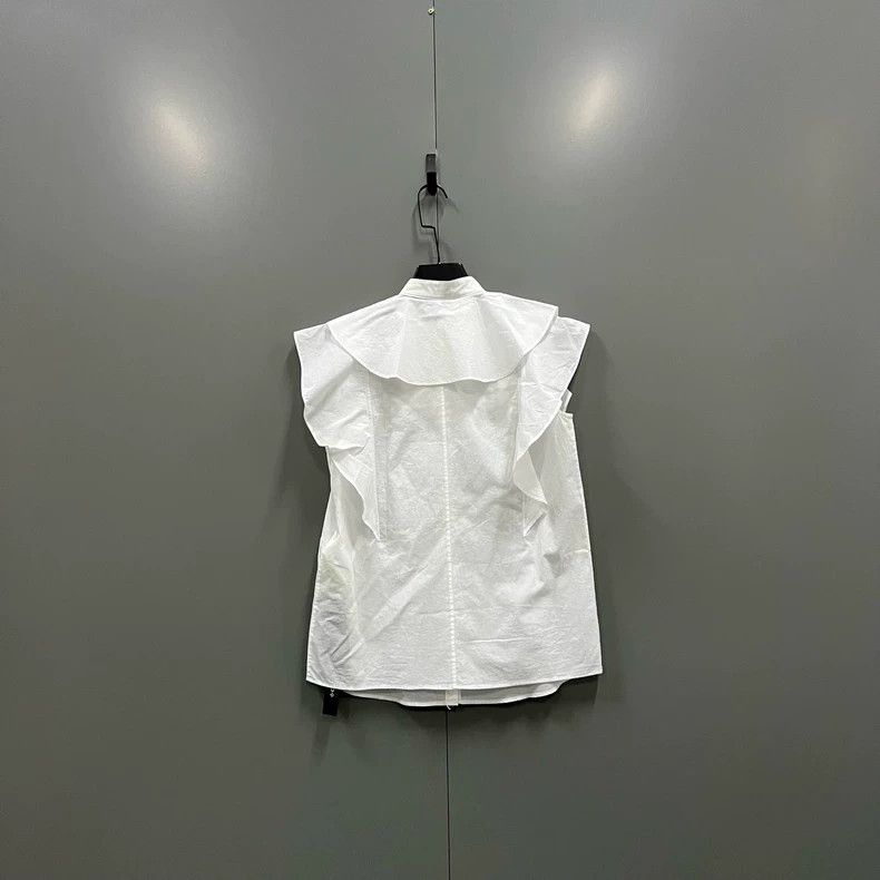 Givenchy Givenchy Size36 White Ruffle Collar Sleeveless Shirt, Size Size US XS / EU 42 / 0 - 2 Thumbnail