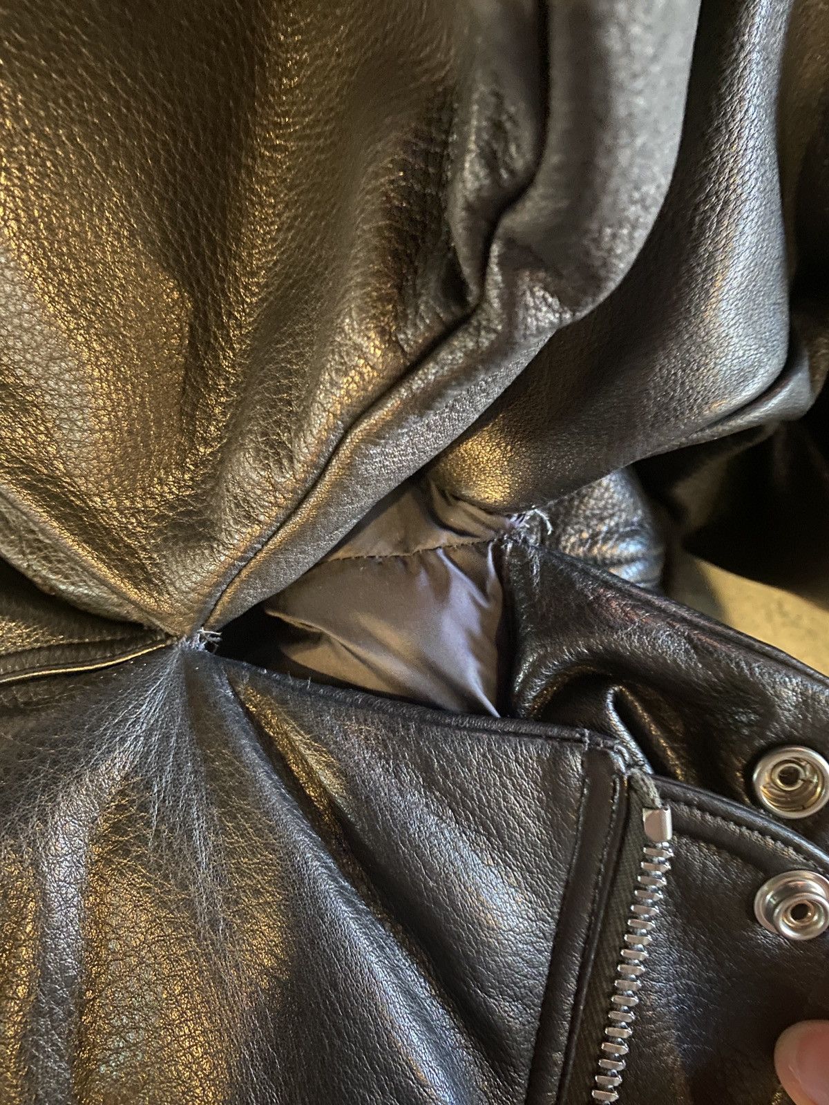 Rick Owens Rick Owens Funnel Neck Down lambskin Leather Sisyphus Jacket Size US M / EU 48-50 / 2 - 24 Thumbnail