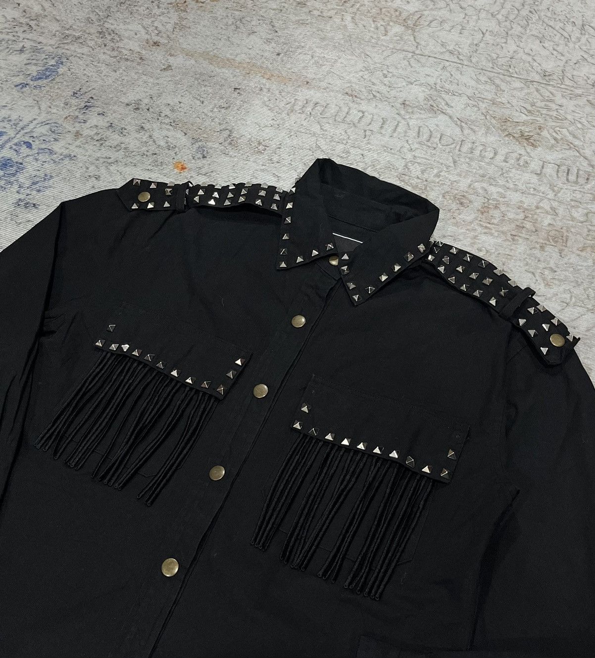 Japanese Brand MIMI Gothic Punk Fringe Snap Button Size US L / EU 52-54 / 3 - 3 Thumbnail