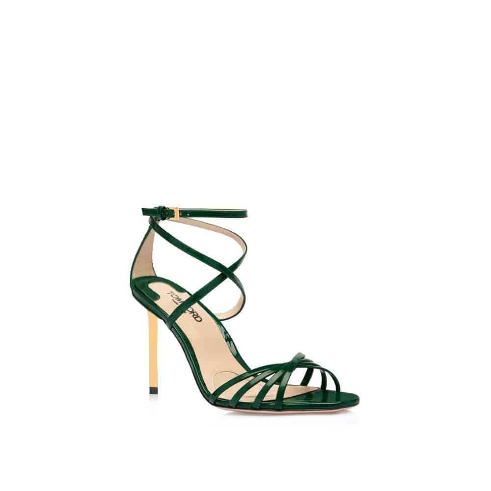 Tom Ford o1loc1c0126 W3551 Patent Leather Ida Sandals in Green Size US 11 / IT 41 - 2 Thumbnail