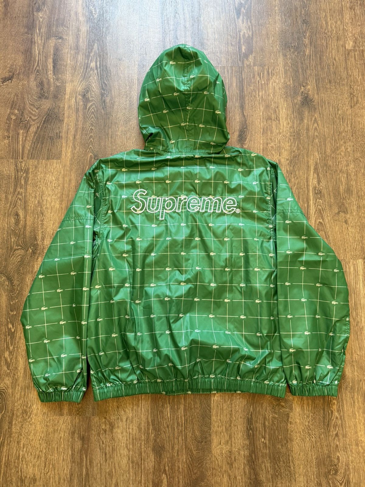 Lacoste × Supreme SS18 Supreme x Lacoste Reflective Grid Nylon Anorak Green Size US S / EU 44-46 / 1 - 2 Thumbnail