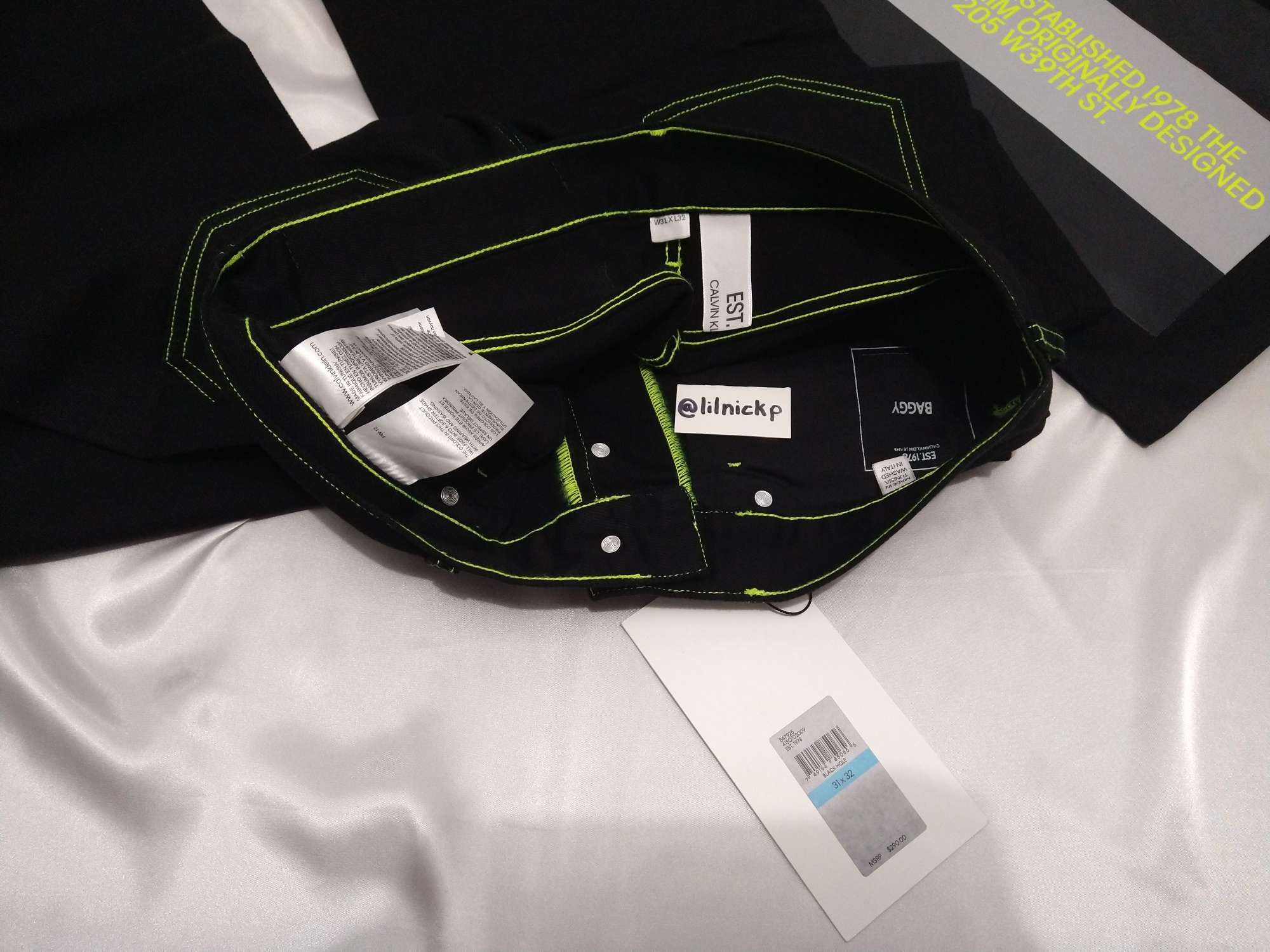 Calvin Klein 205W39NYC EST. 1978 Baggy Black Hole Jeans Size US 31 - 4 Thumbnail