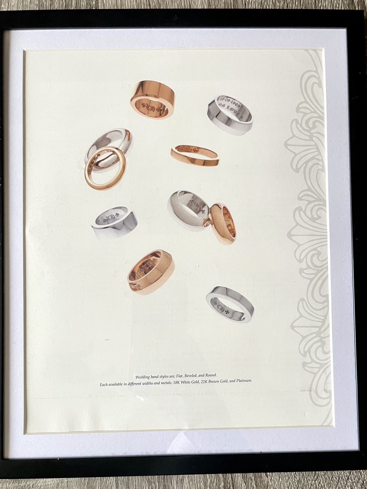 Chrome Hearts × Vintage Chrome Hearts wedding rings band 9x11 cutout Framed poster Size ONE SIZE - 2 Thumbnail
