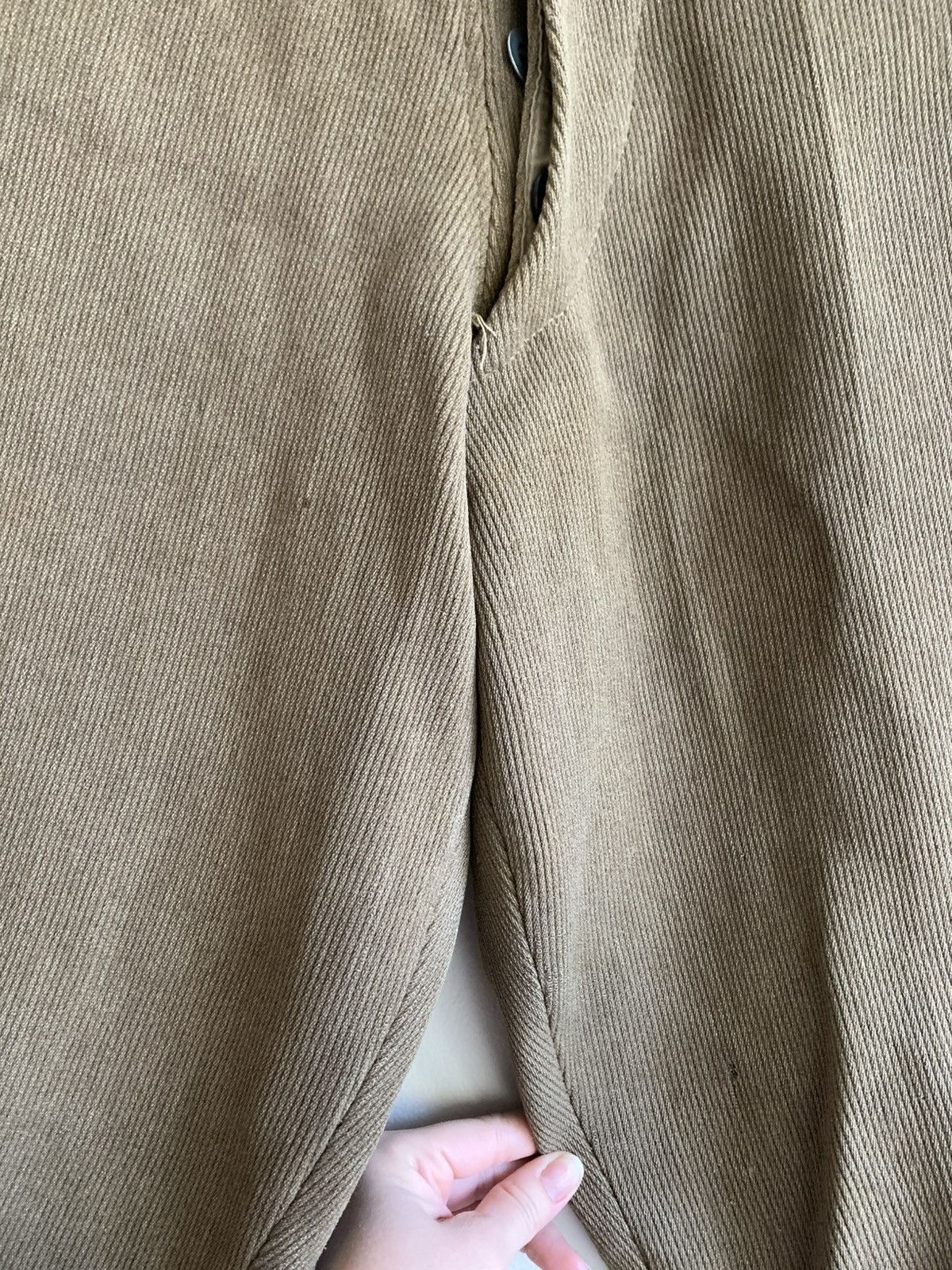 Vintage 1910’s WWI French Military Jodhpur Wool Whipcord Pants Size US 33 - 6 Thumbnail