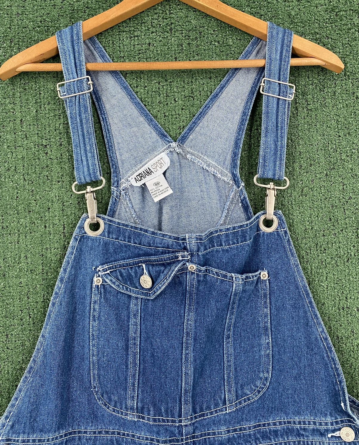Other Vintage 90’s Adriana Sport Denim Jean Shortalls Womens Large Size 38" / US 16 / IT 52 - 2 Thumbnail