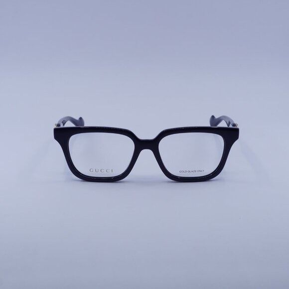 Gucci Gucci GG1536O 011 Eyeglasses Navy Blue 53mm Square Frame Size ONE SIZE - 2 Thumbnail