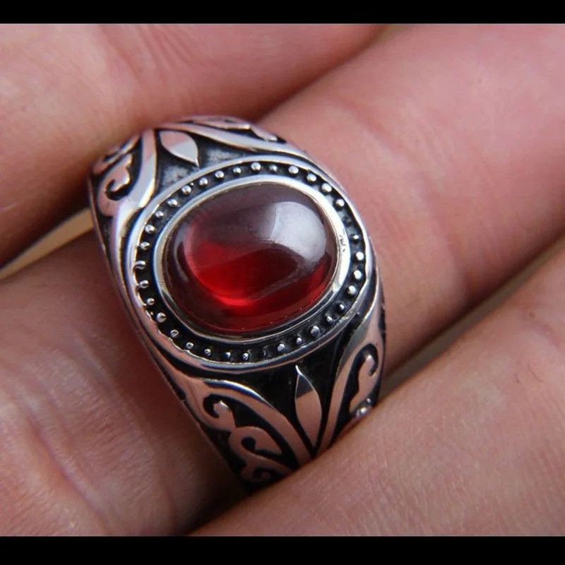 Jewelry × Vintage Retro Resin Red Flower Pattern Ring Size ONE SIZE - 5 Thumbnail