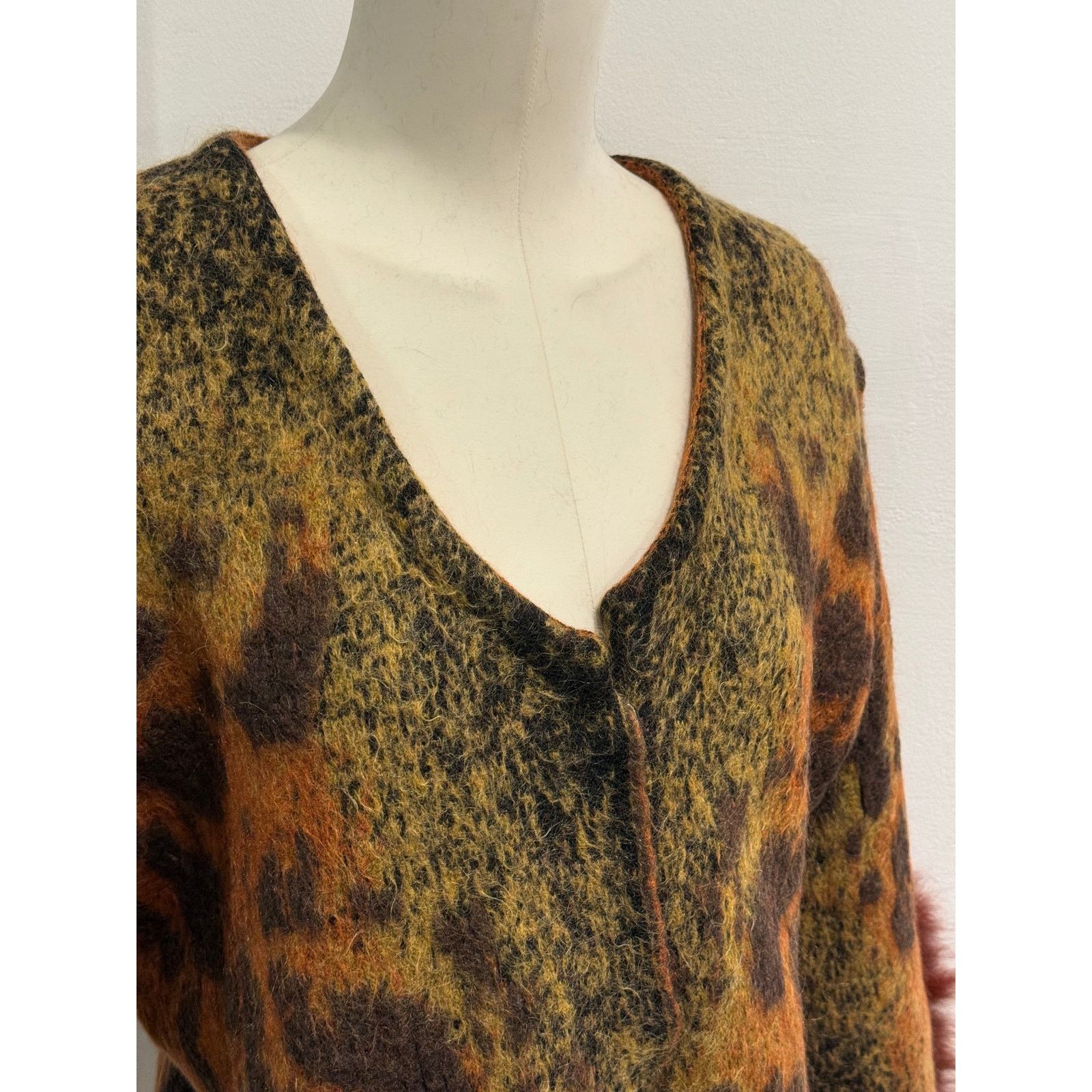 Roberto Cavalli 2000s Roberto Cavalli mohair tiger cardigan fur insterts Size ONE SIZE - 5 Thumbnail