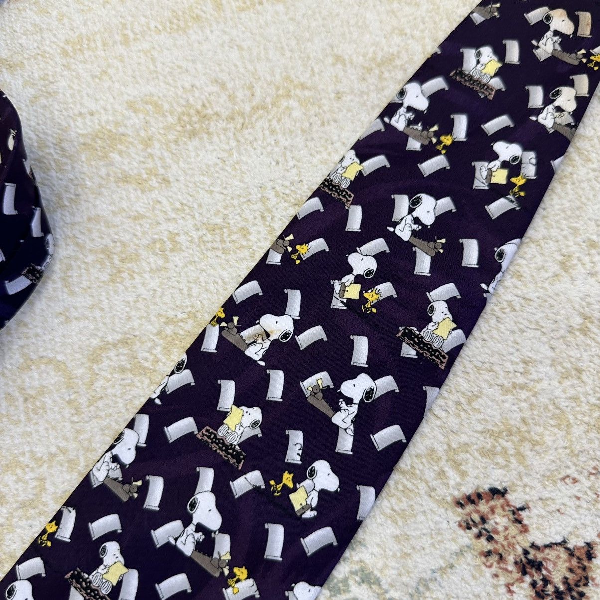 Vintage Vintage Snoopy Tie Ties 90s Cartons Silk Y2K Old Money Size ONE SIZE - 4 Thumbnail