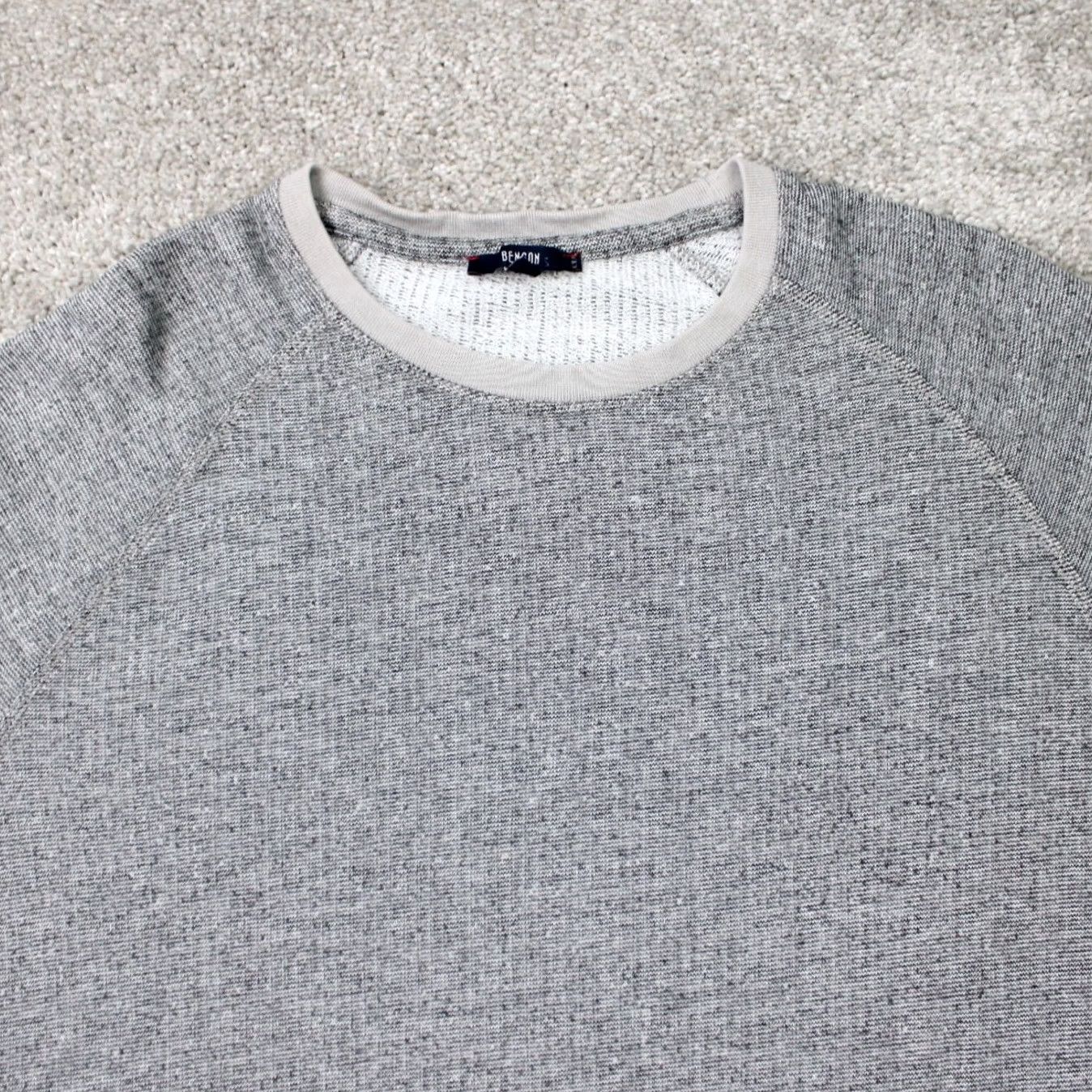 Henson Benson Mens XL Gray Knit Sweatshirt Pullover All Seasons 70% Cotton 22% Polyester 8% Viscose Crew Neck Sweatshirt Size US XL / EU 56 / 4 - 5 Thumbnail