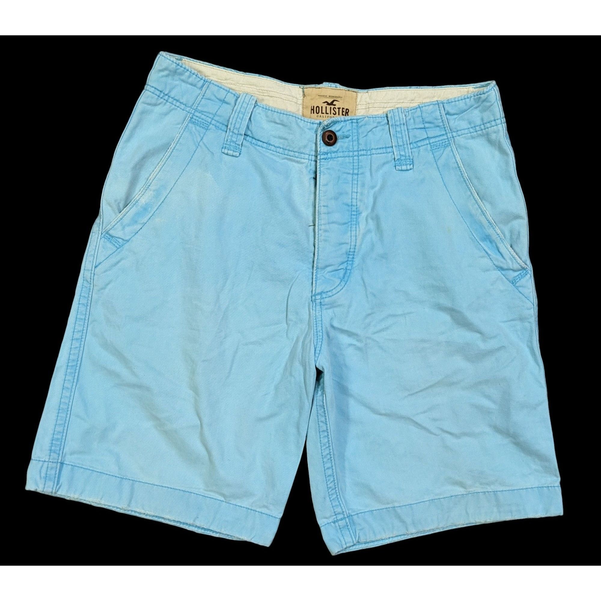 Hollister Preppy Light Blue Summer Shorts by Hollister Size US 32 / EU 48 - 1 Thumbnail