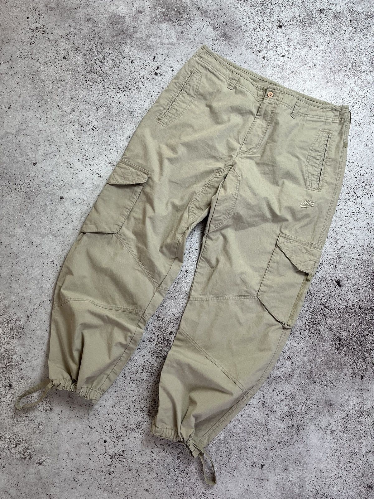 Nike × Vintage 🔥Vintage Nike Cargo Pants Track Nylon Drill Y2K style Swoosh Size US 34 / EU 50 - 1 Thumbnail