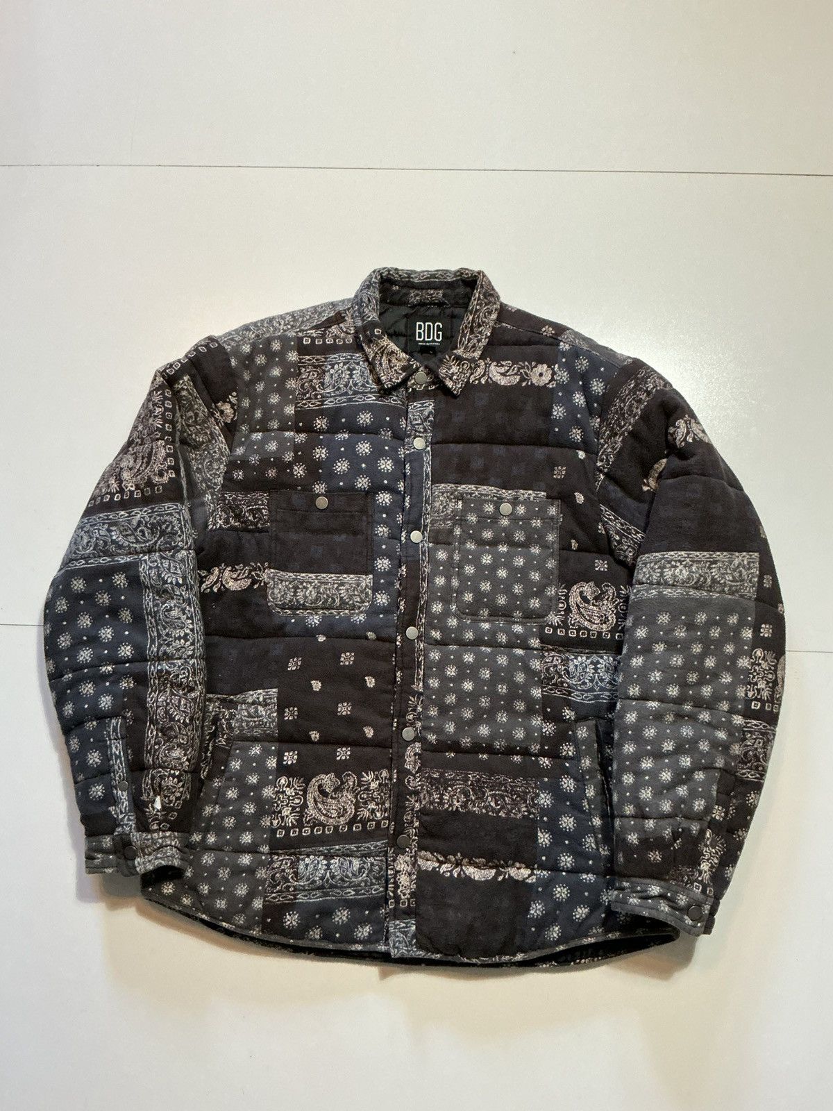 Bdg BDG UO Urban Outfitters Bandana Quilted AOP Shirt Jacket Size US L / EU 52-54 / 3 - 1 Thumbnail