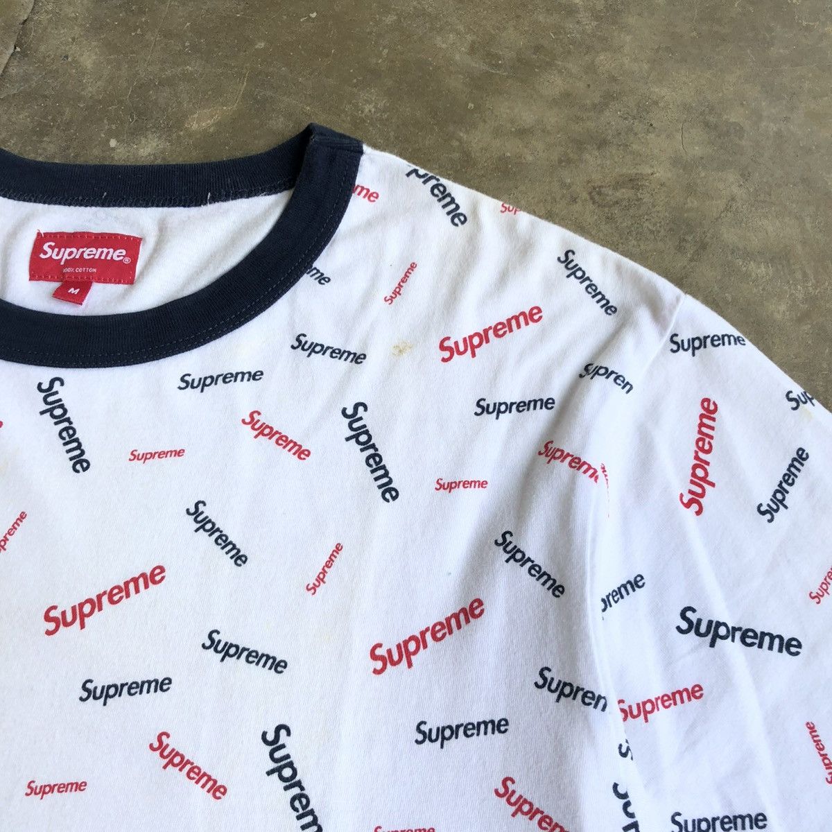 Supreme FW 18 Supreme Scatter Ringer Tee White Size US L / EU 52-54 / 3 - 5 Thumbnail