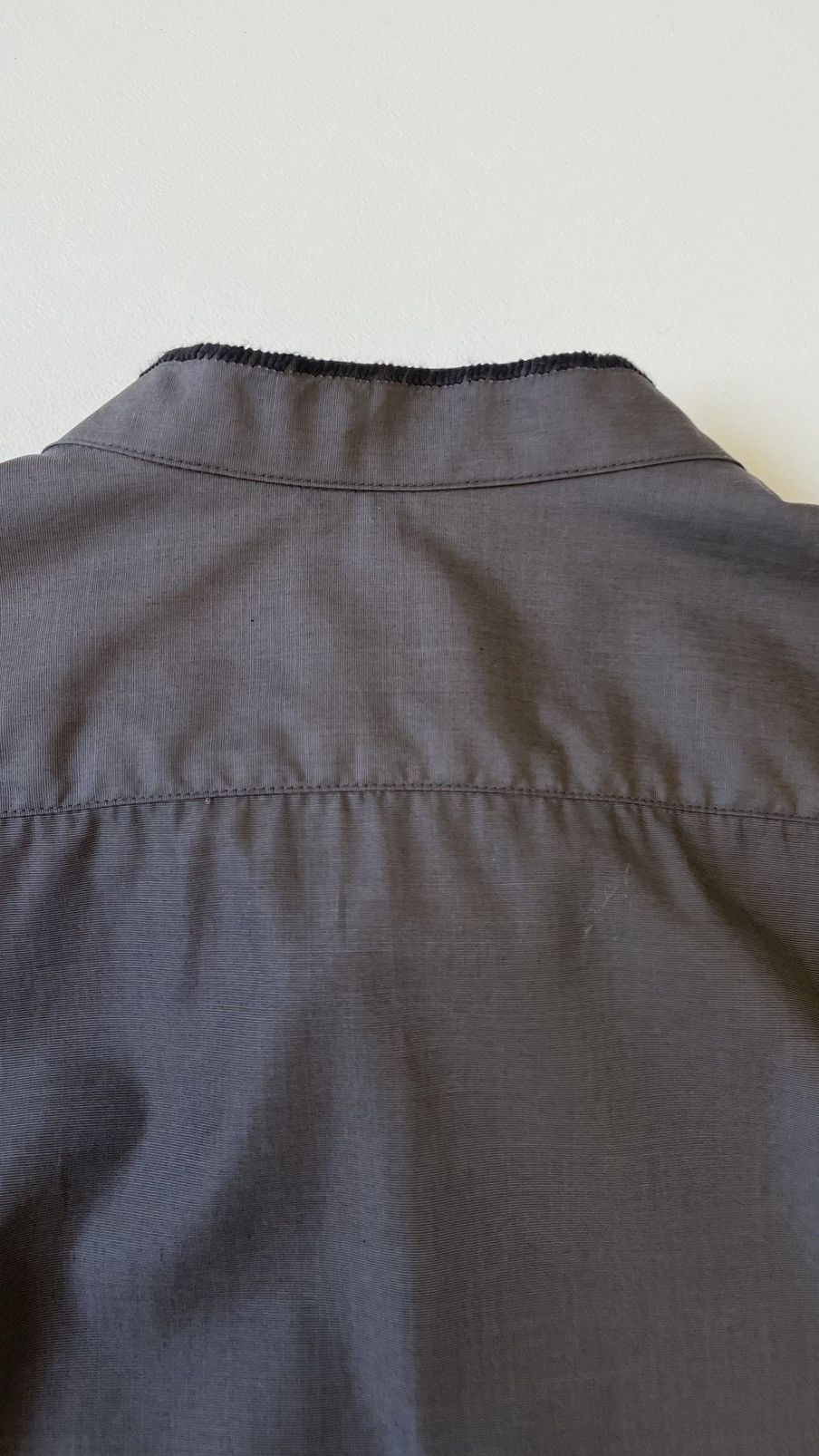 Issey Miyake ‘Contrast Stitch’ Grey Shimmer Cotton Shirt Size US L / EU 52-54 / 3 - 16 Thumbnail